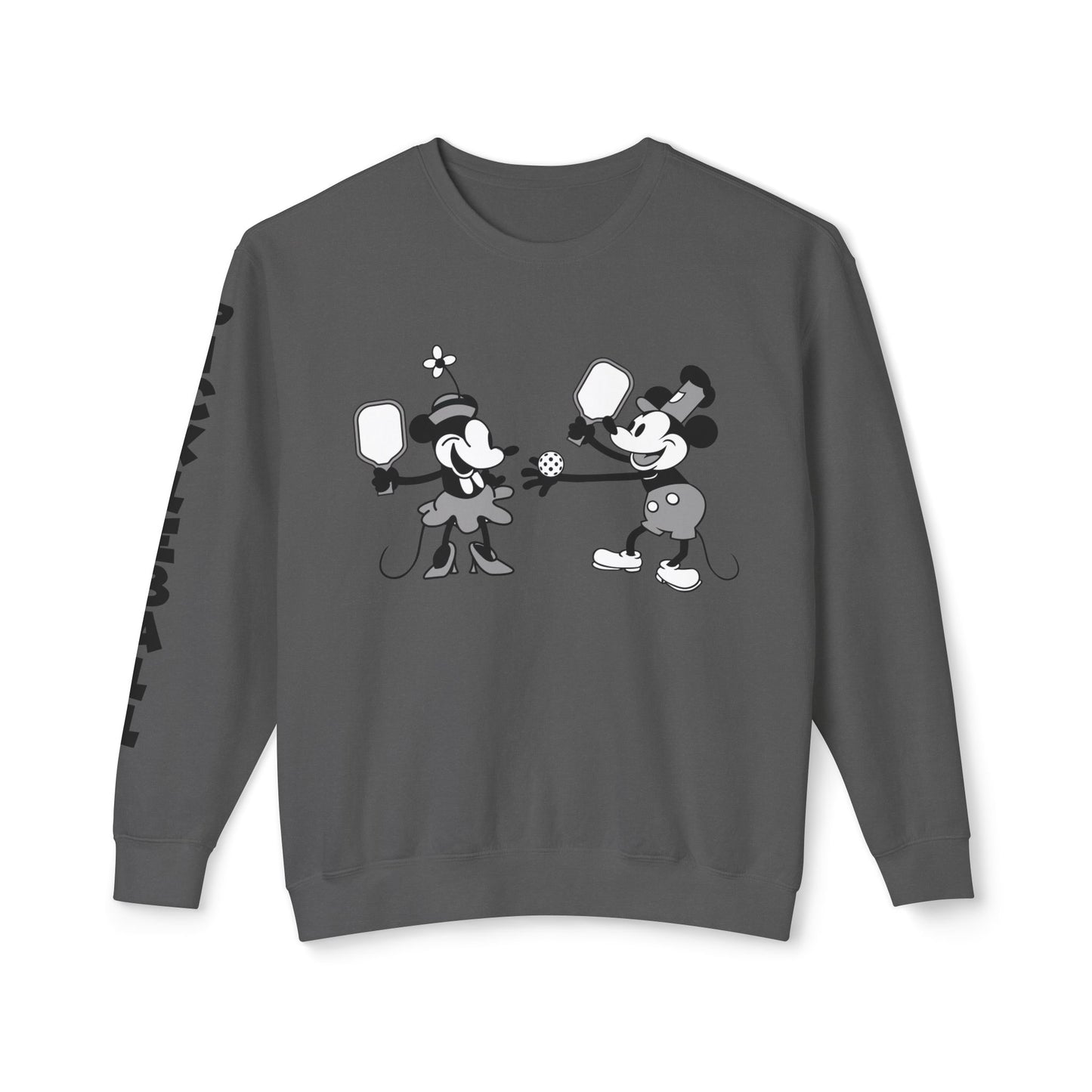 Steamboat Mickey Pickleball Game Unisex Lightweight Crewneck Sweatshirt