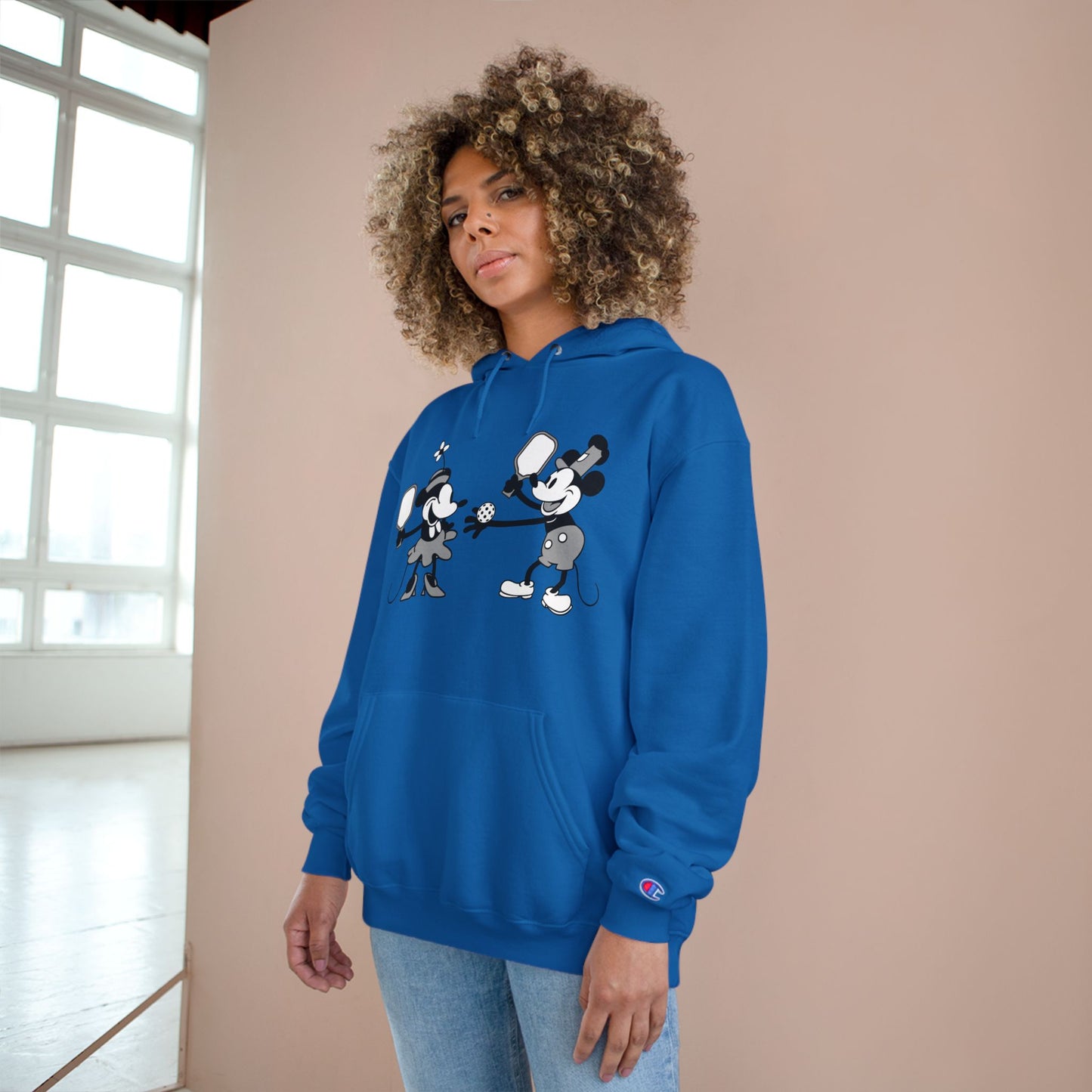 Steamboat Mickey Pickleball Game Unisex Champion Hoodie