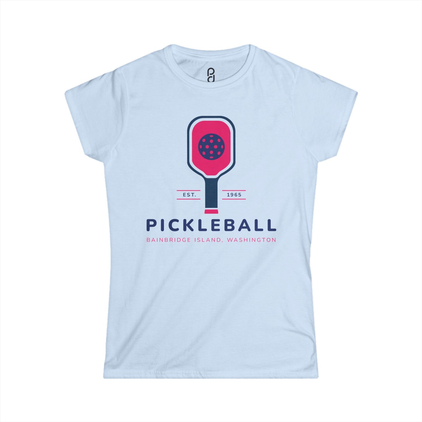 1965 Pickleball Pink Paddle Women's Softstyle Tee