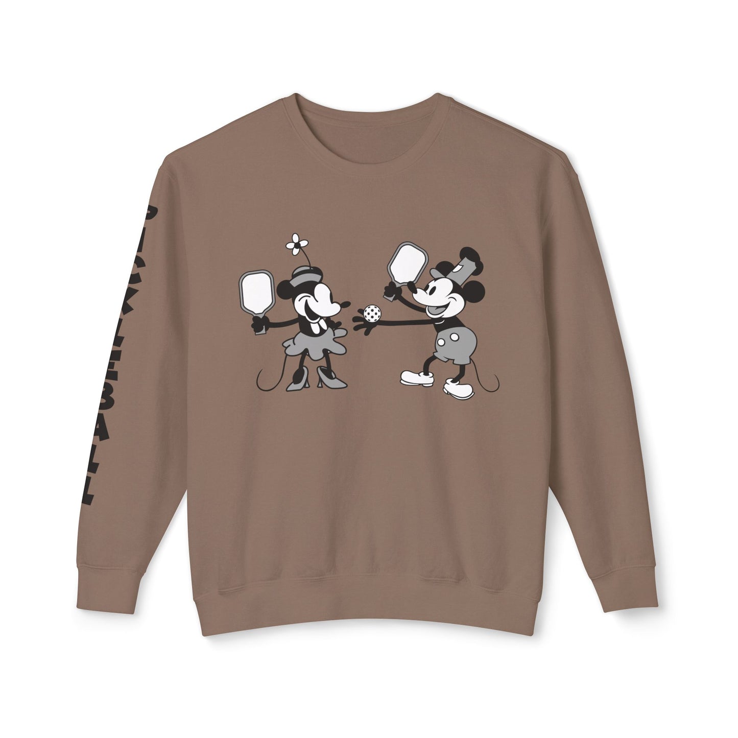Steamboat Mickey Pickleball Game Unisex Lightweight Crewneck Sweatshirt