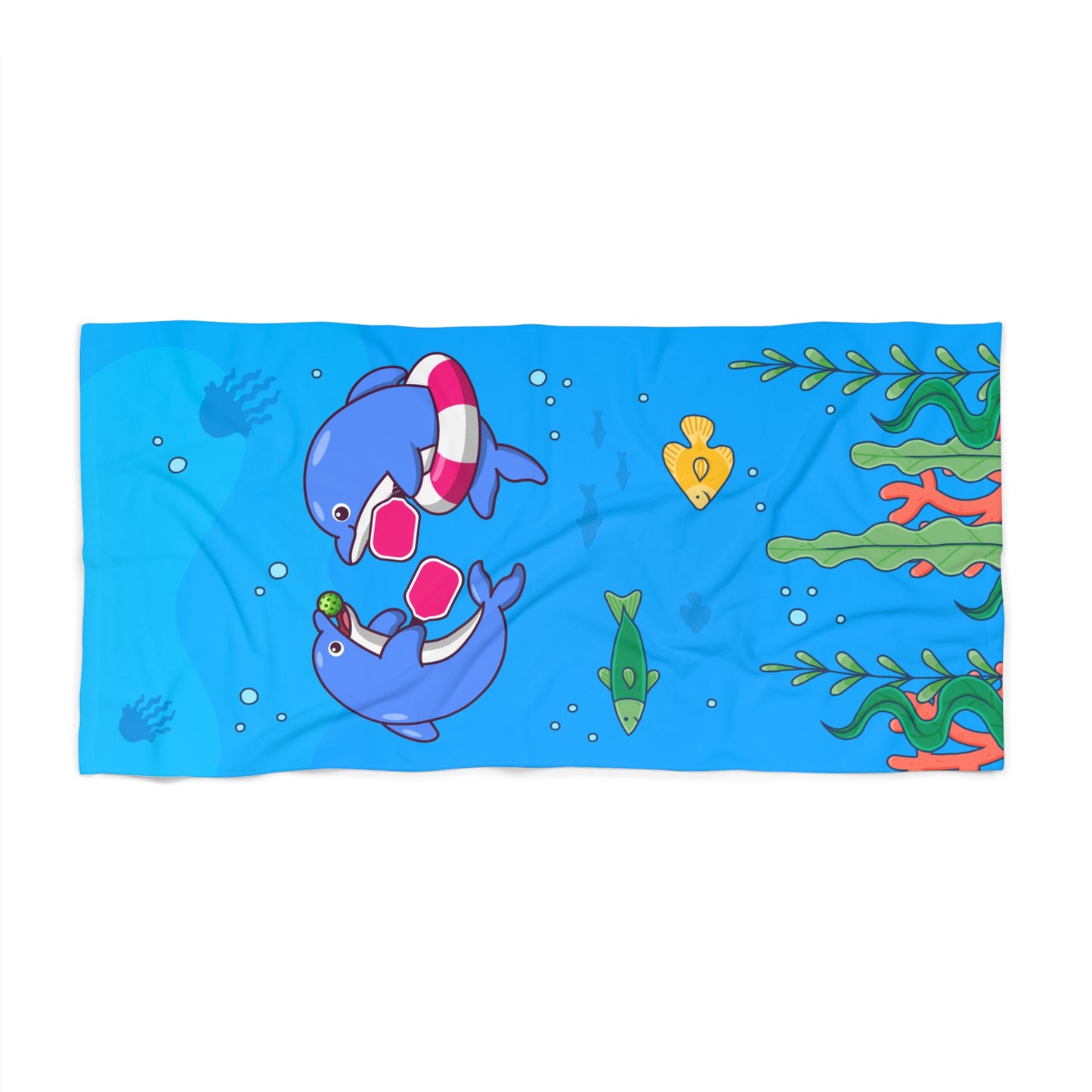 Pickleball Porpoises Beach Towel