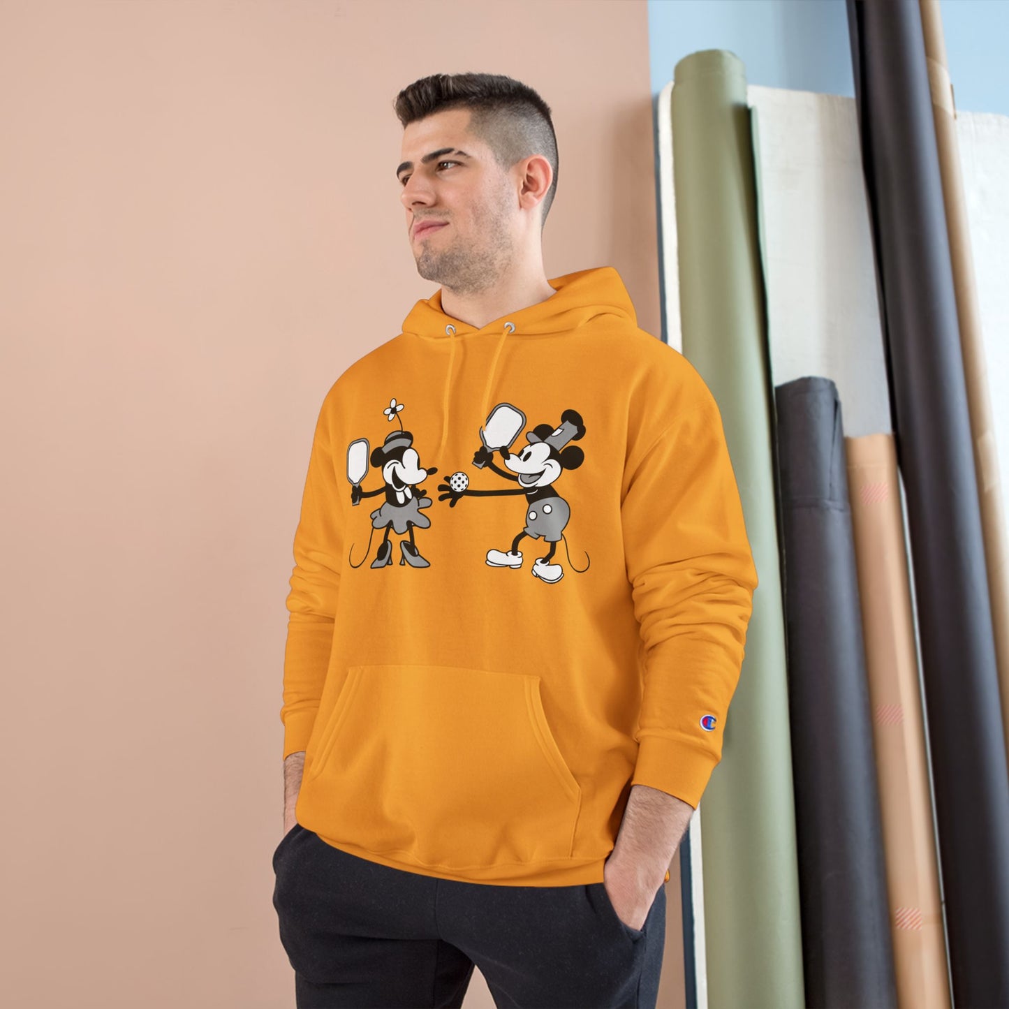 Steamboat Mickey Pickleball Game Unisex Champion Hoodie