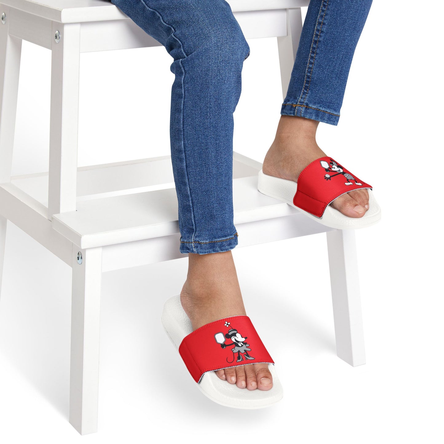 Steamboat Mickey Pickleball Removable-Strap Sandals (Youth) - Red
