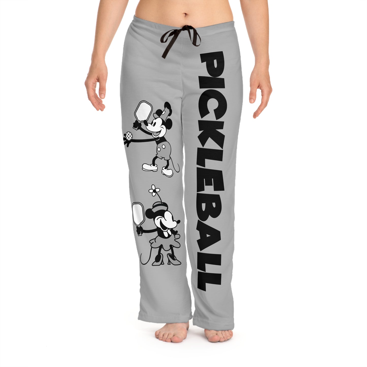 Steamboat Mickey Pickleball Gray Women's Pajama Pants