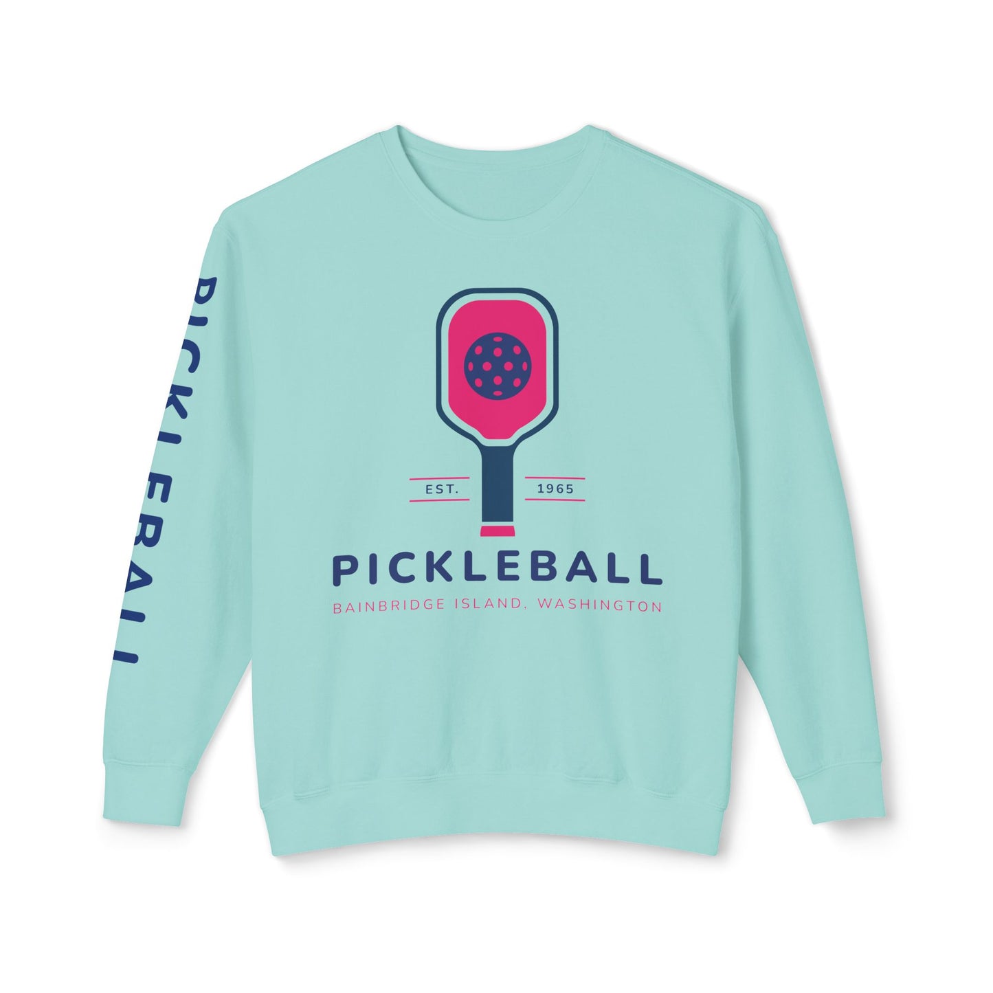1965 Pickleball Pink Paddles Unisex Lightweight Crewneck Sweatshirt