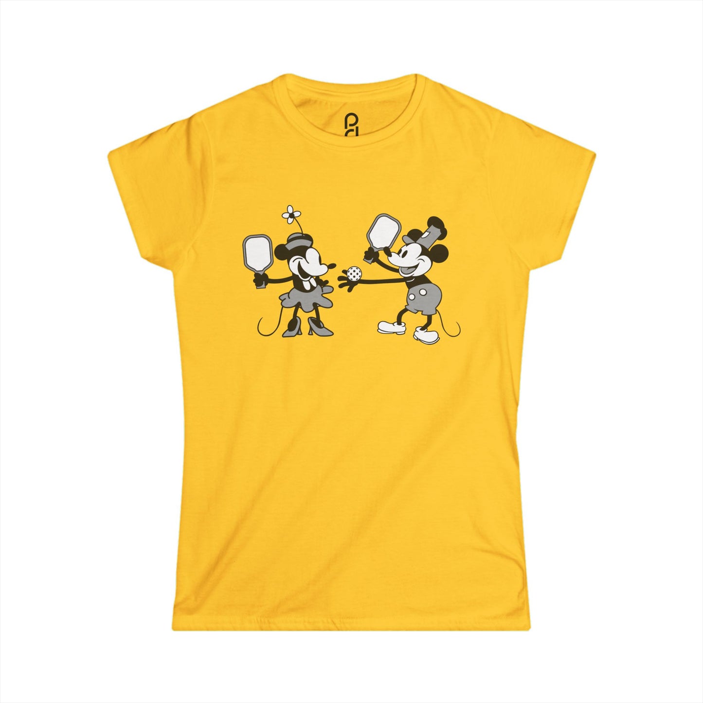 Steamboat Mickey Pickleball Game Women's Softstyle Tee