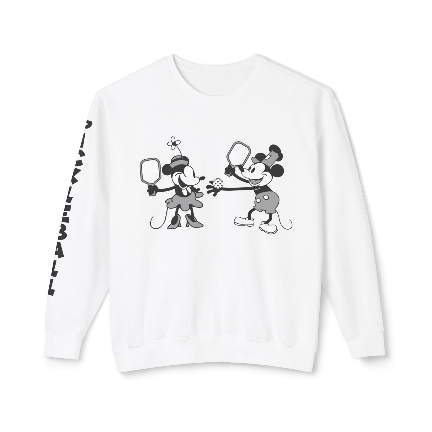 Steamboat Mickey Pickleball Game Unisex Lightweight Crewneck Sweatshirt