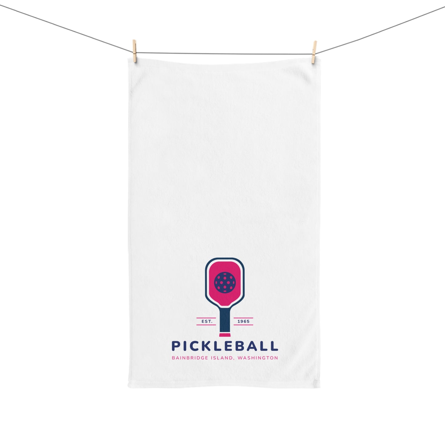 1965 Pickleball Pink Paddle Hand Towel