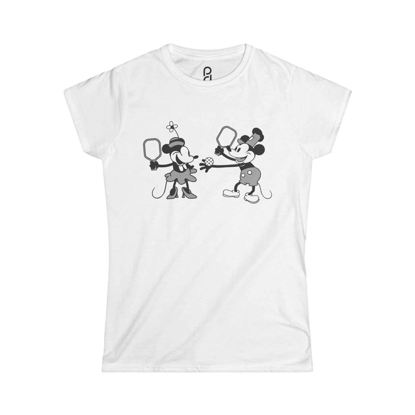 Steamboat Mickey Pickleball Game Women's Softstyle Tee
