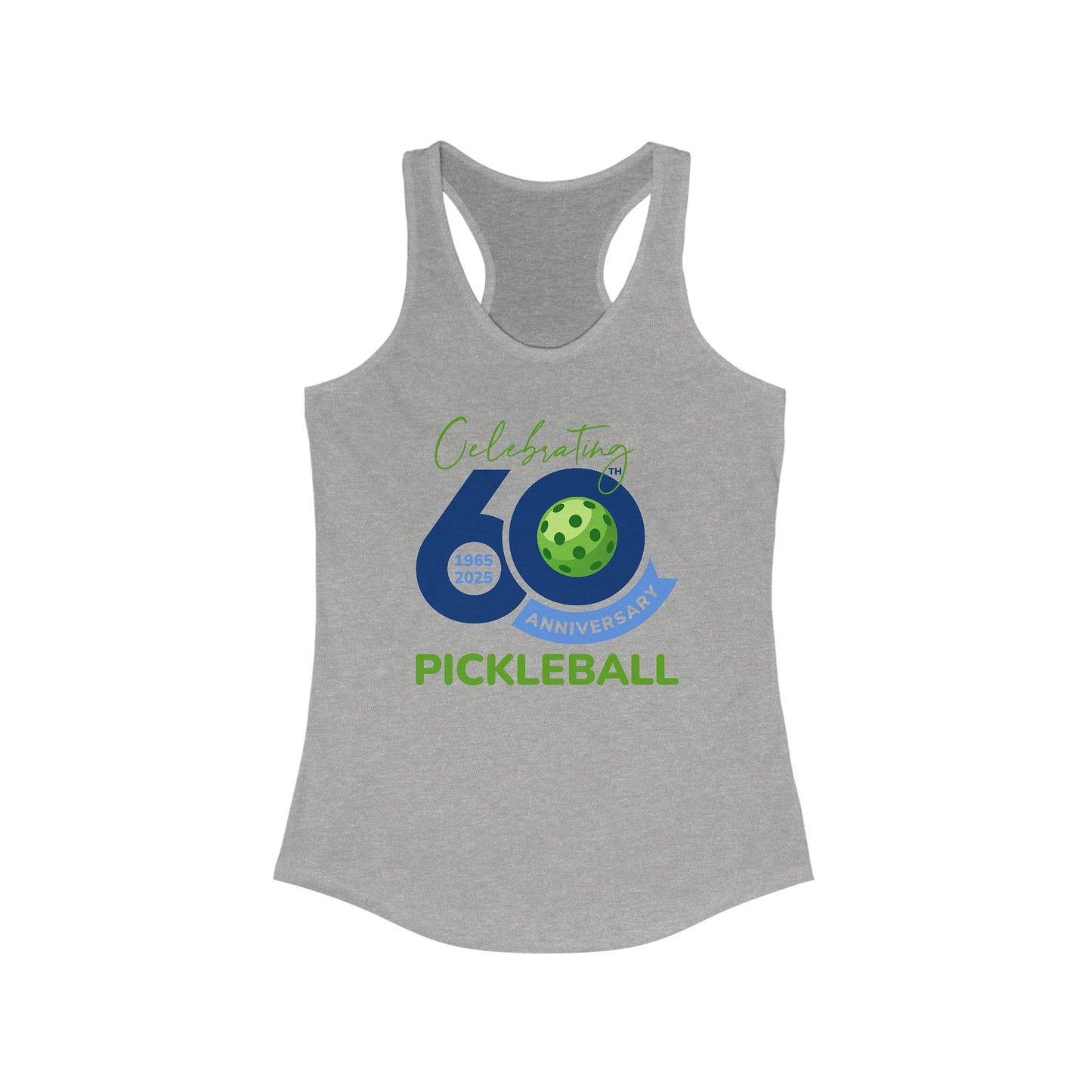 60th Anniversary Pickleball Racerback Tank for Women