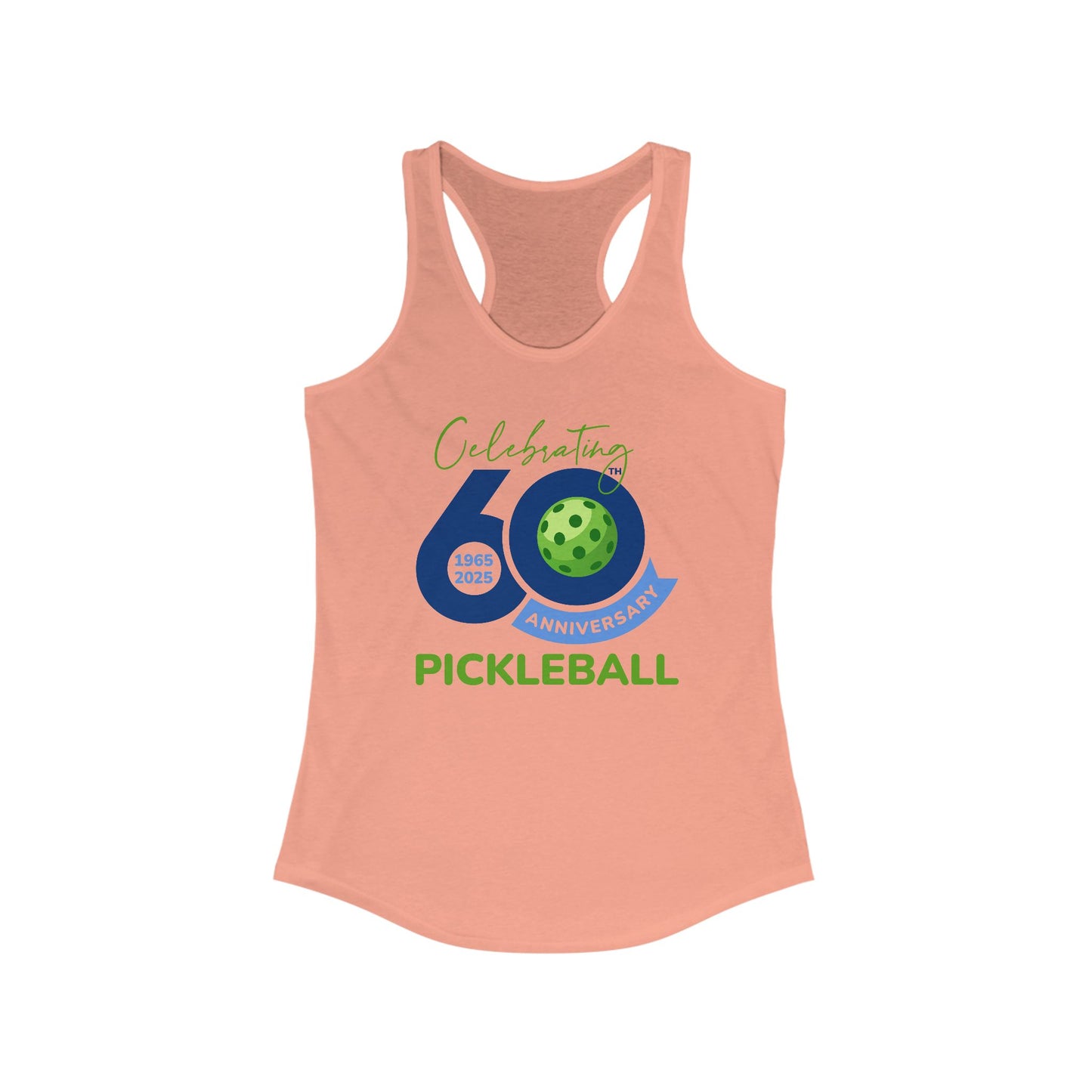 60th Anniversary Pickleball Racerback Tank for Women