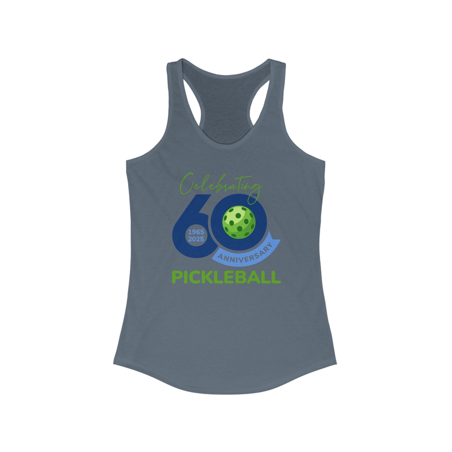 60th Anniversary Pickleball Racerback Tank for Women