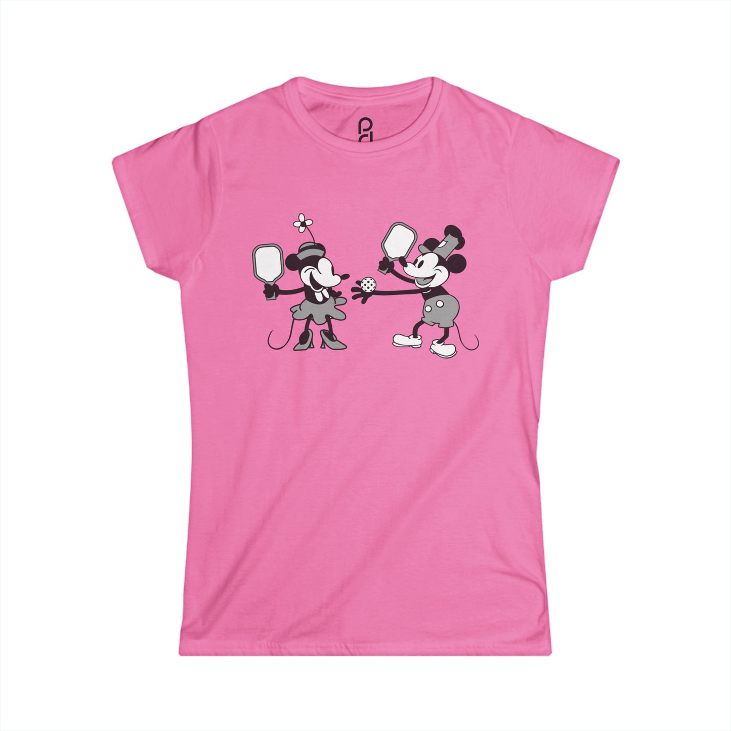 Steamboat Mickey Pickleball Game Women's Softstyle Tee