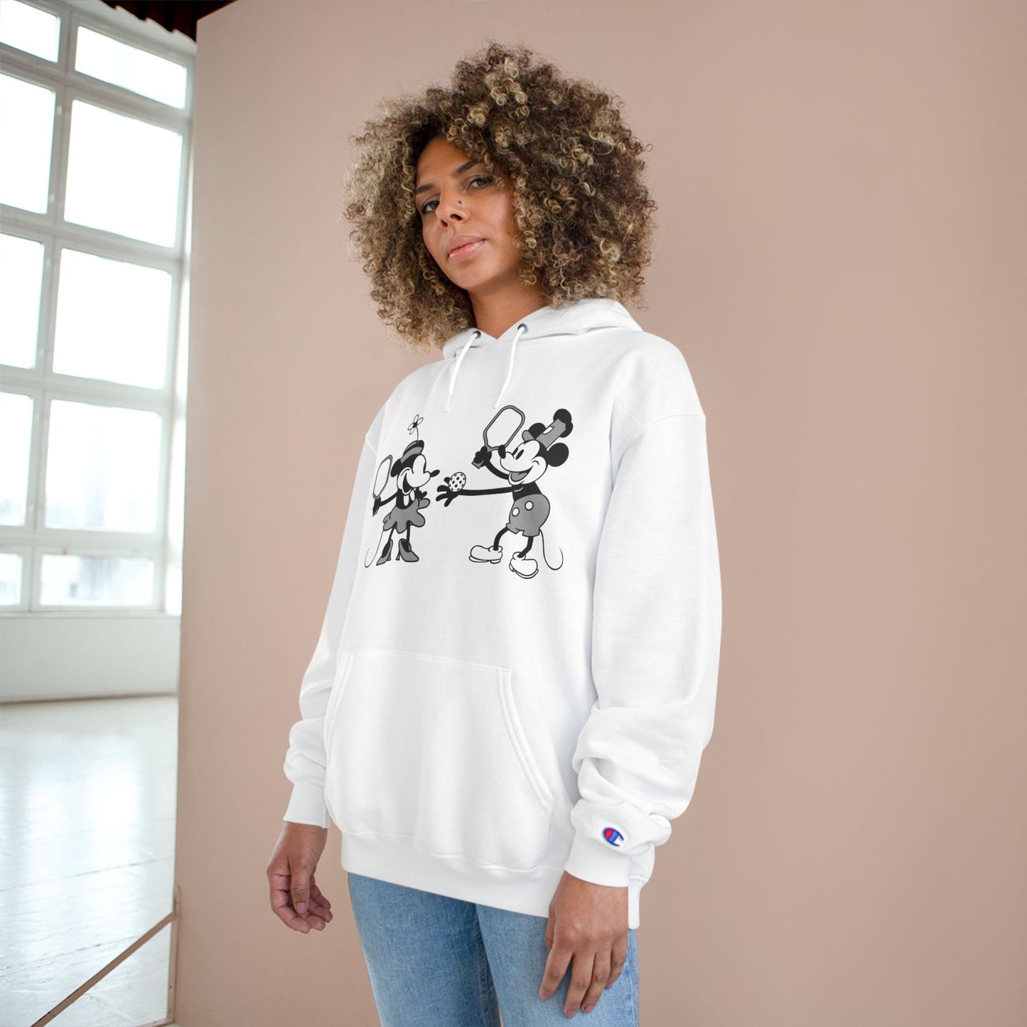 Steamboat Mickey Pickleball Game Unisex Champion Hoodie