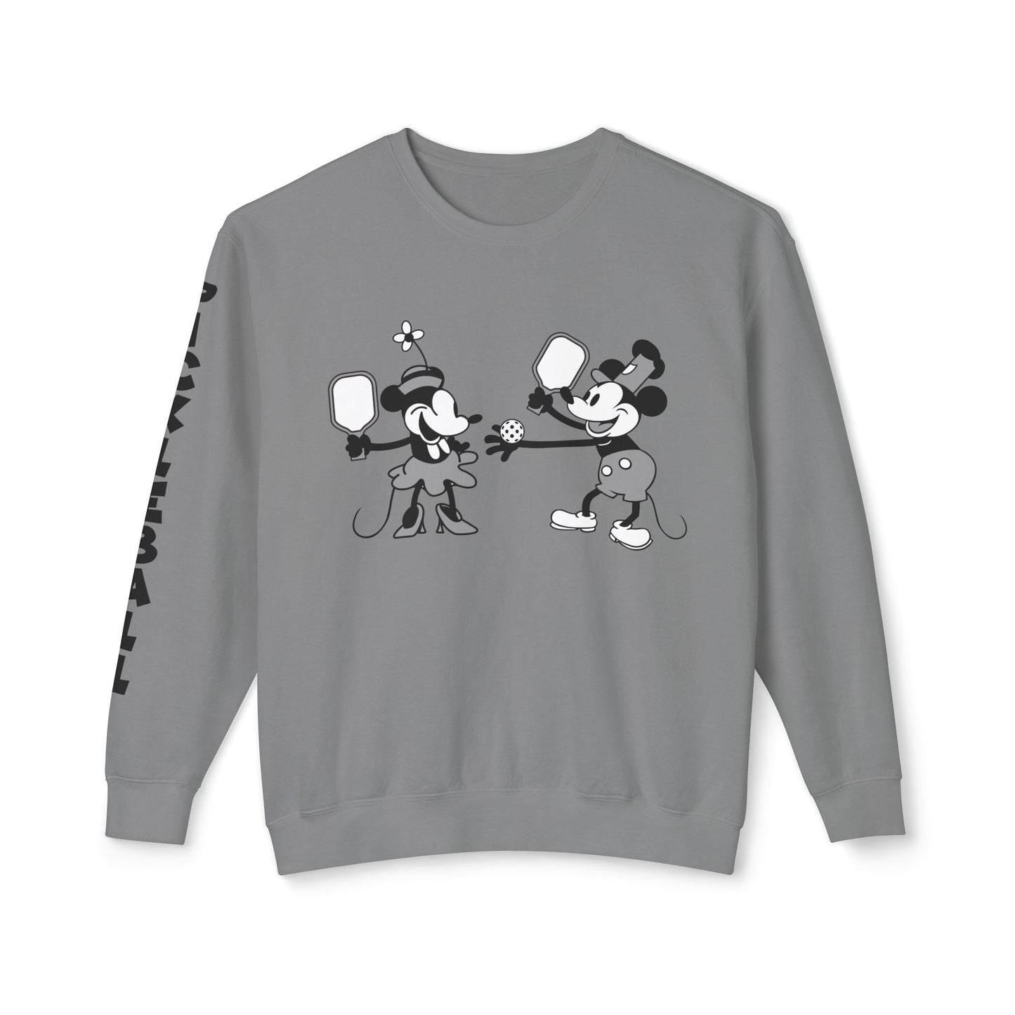 Steamboat Mickey Pickleball Game Unisex Lightweight Crewneck Sweatshirt