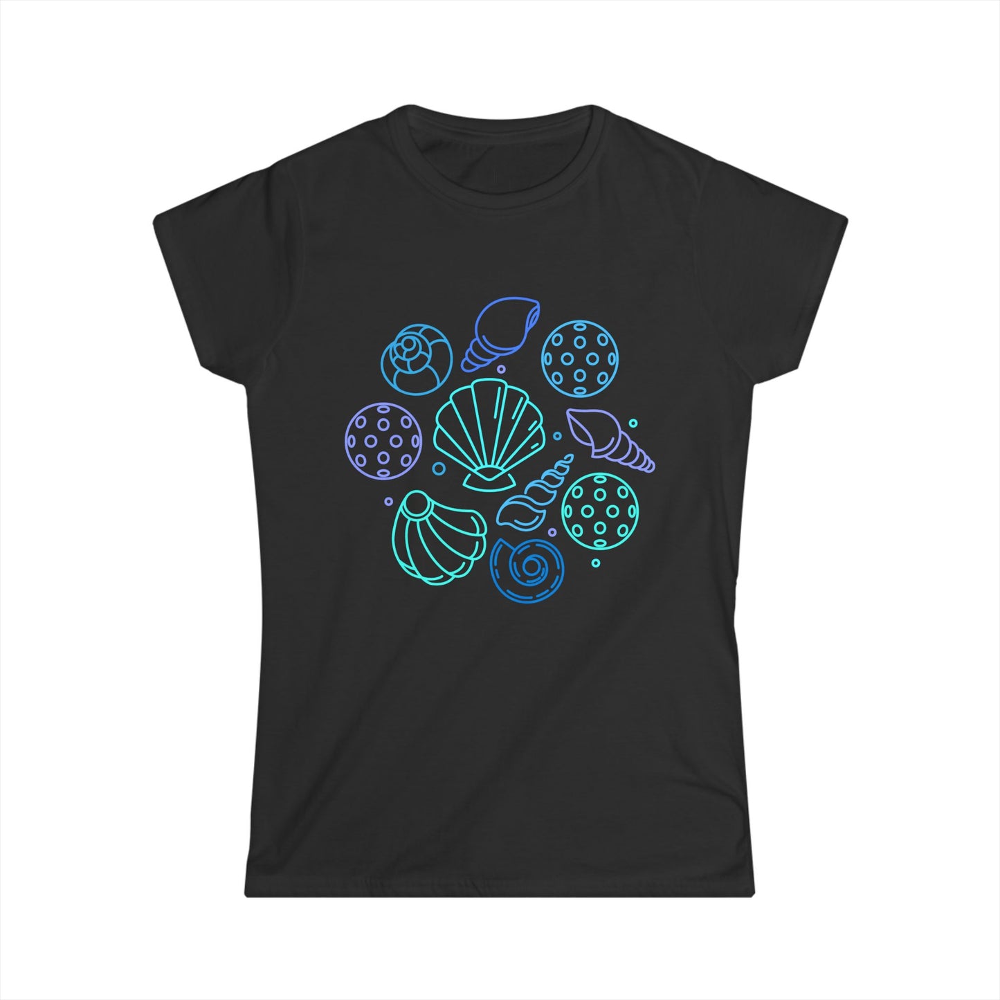 Pickleball Seashells Women's Softstyle Tee