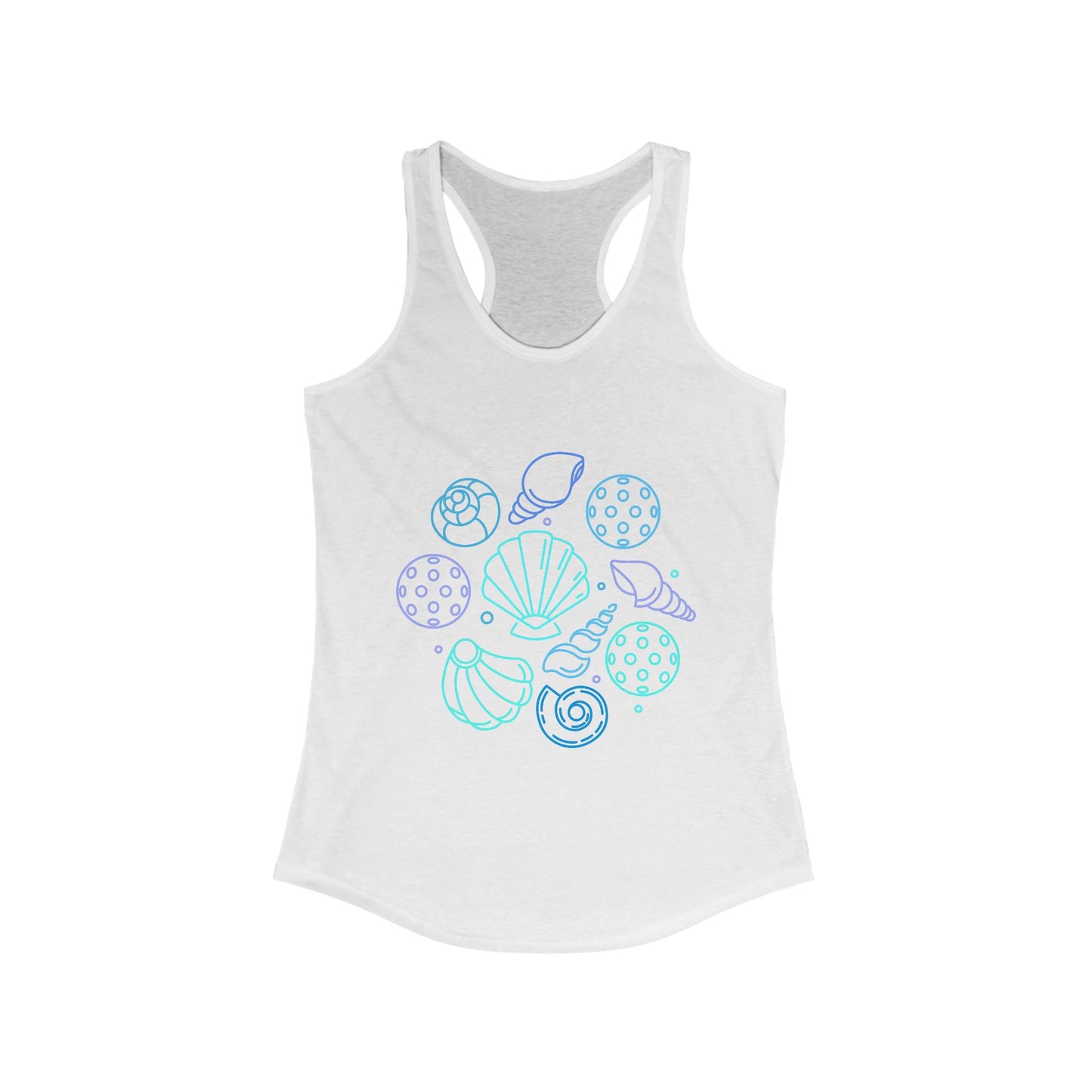 Pickleball Seashells Women's Ideal Racerback Tank