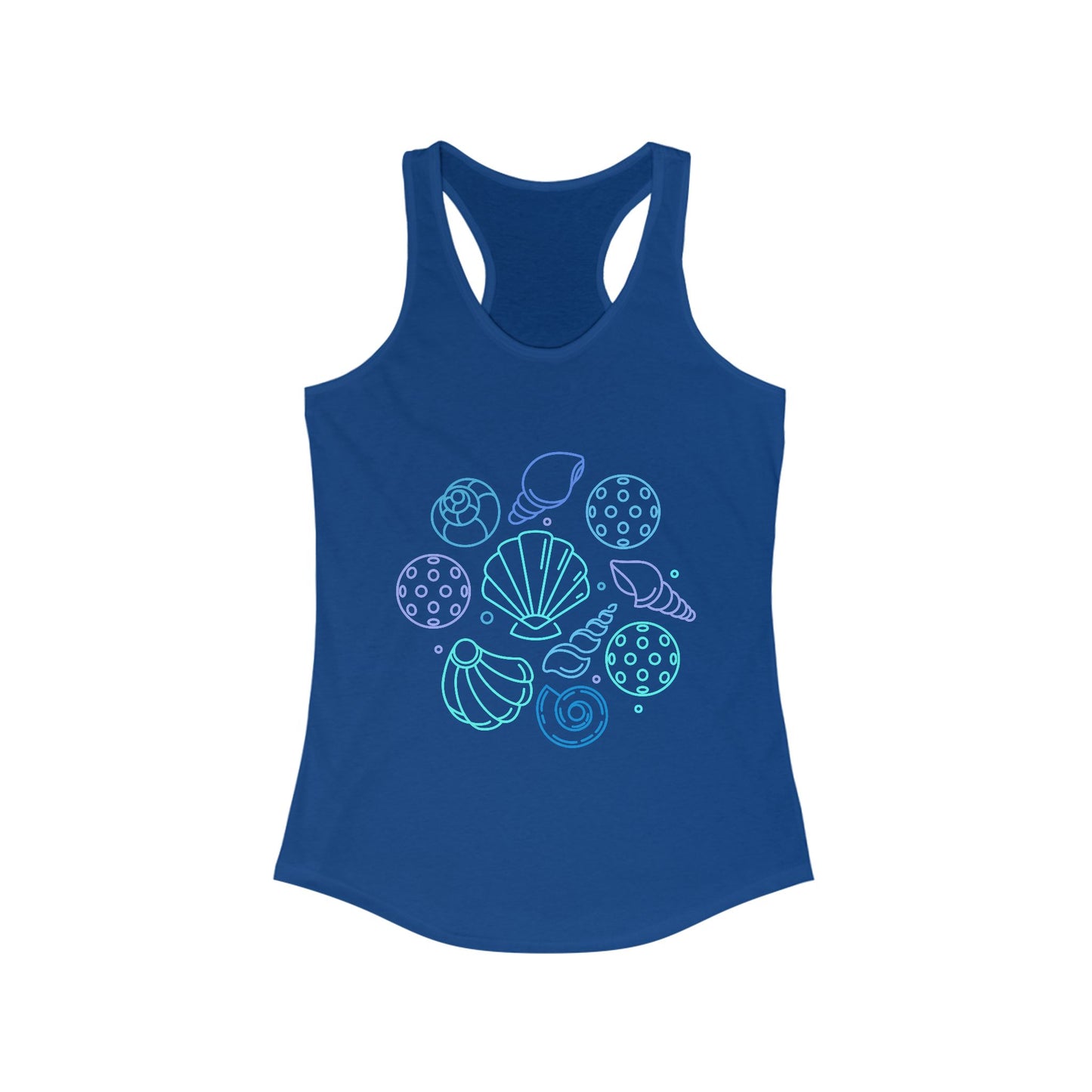 Pickleball Seashells Women's Ideal Racerback Tank