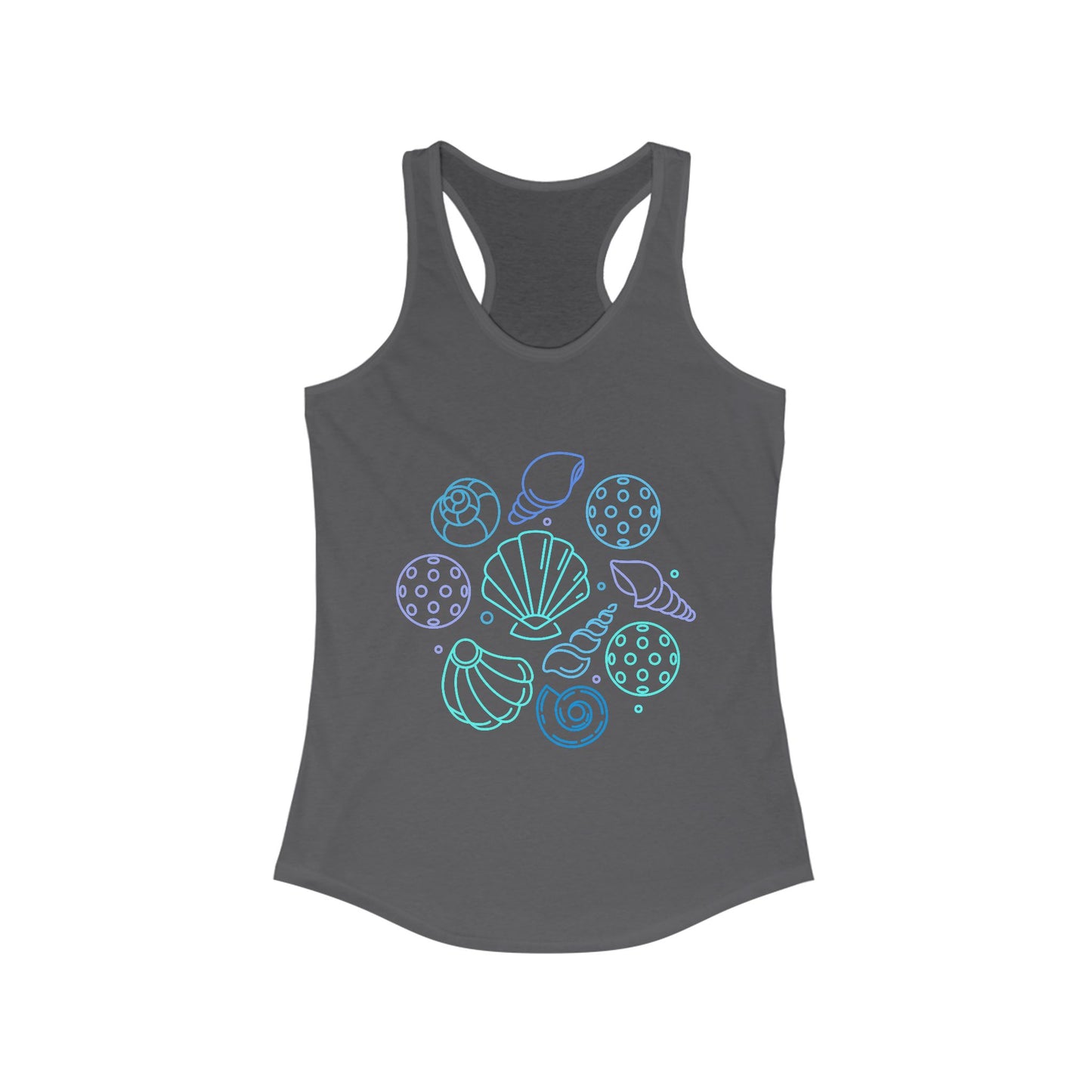 Pickleball Seashells Women's Ideal Racerback Tank
