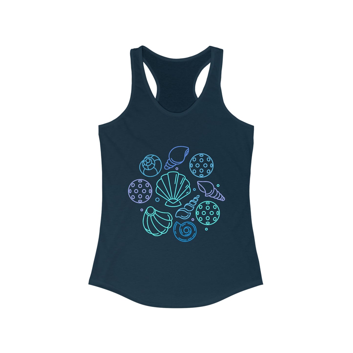 Pickleball Seashells Women's Ideal Racerback Tank