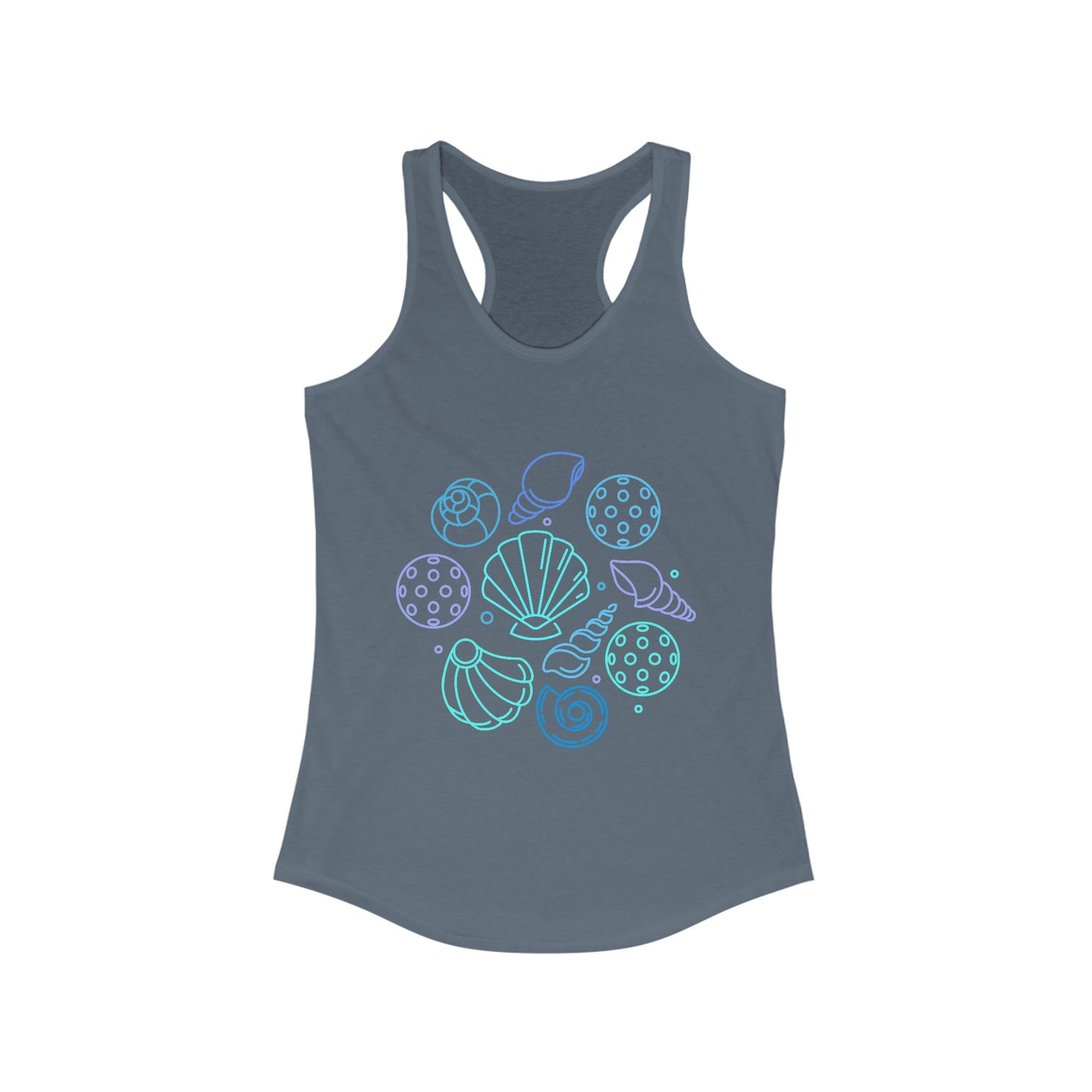 Pickleball Seashells Women's Ideal Racerback Tank