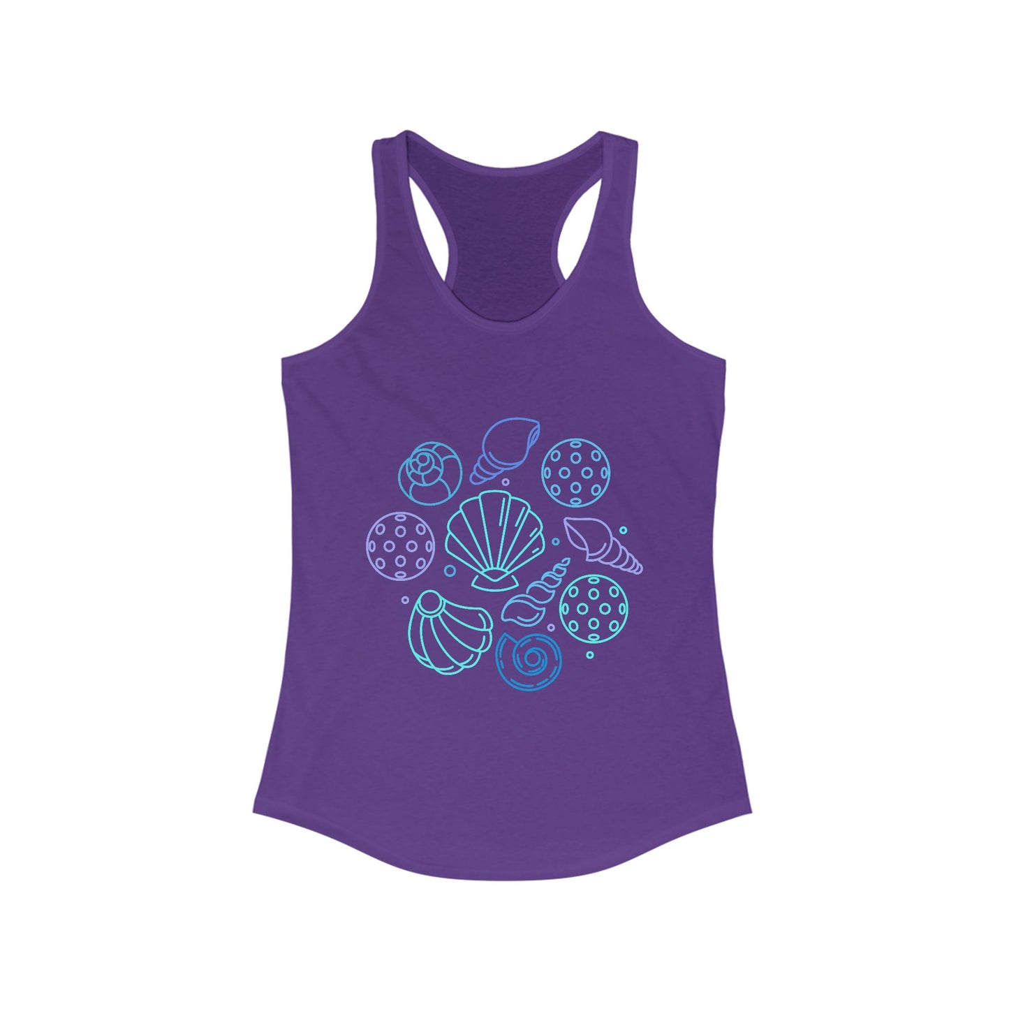 Pickleball Seashells Women's Ideal Racerback Tank