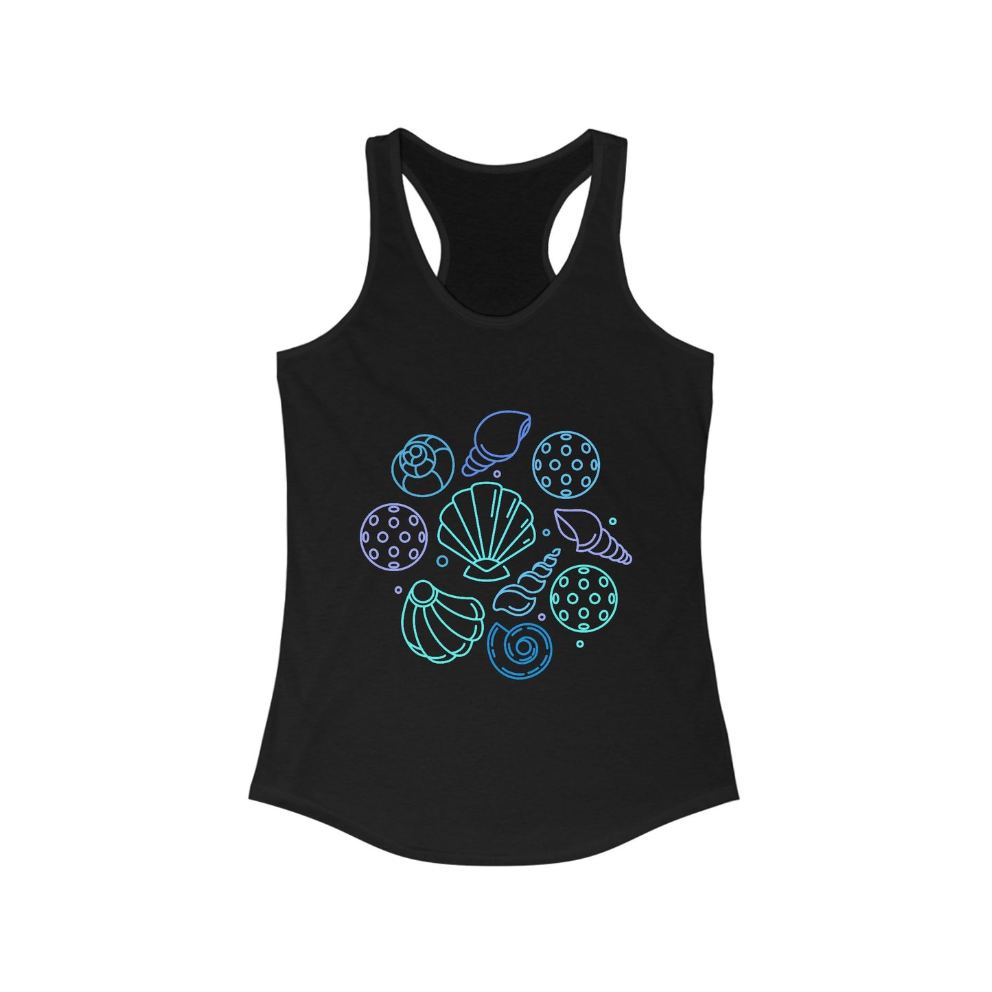 Pickleball Seashells Women's Ideal Racerback Tank