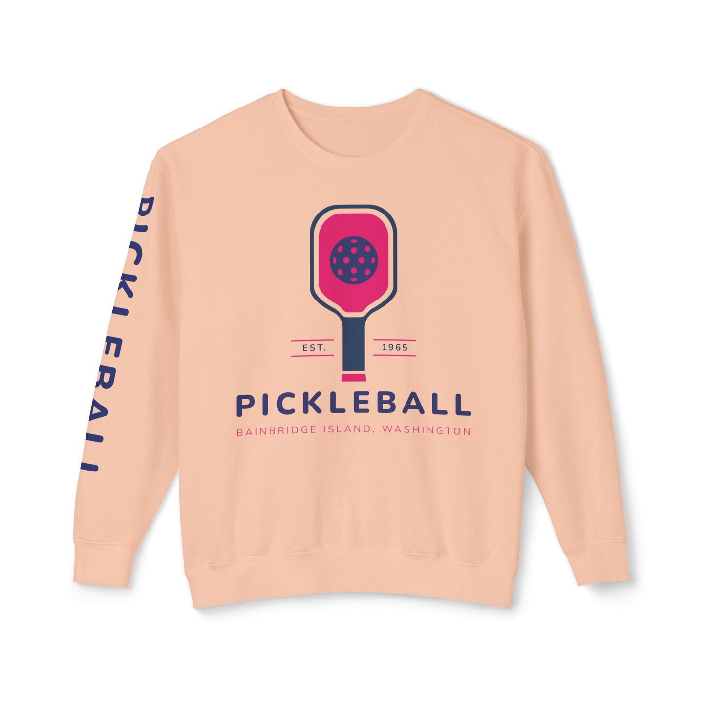 1965 Pickleball Pink Paddles Unisex Lightweight Crewneck Sweatshirt