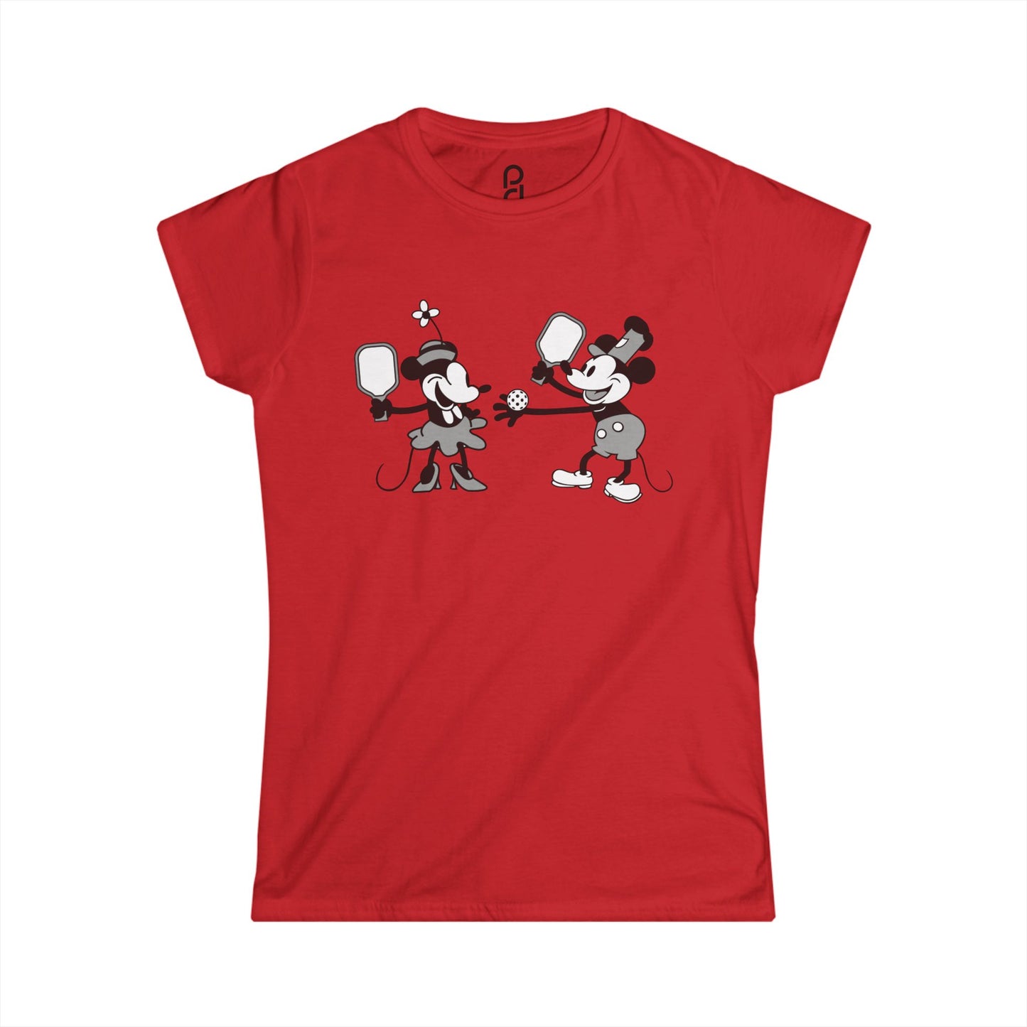 Steamboat Mickey Pickleball Game Women's Softstyle Tee