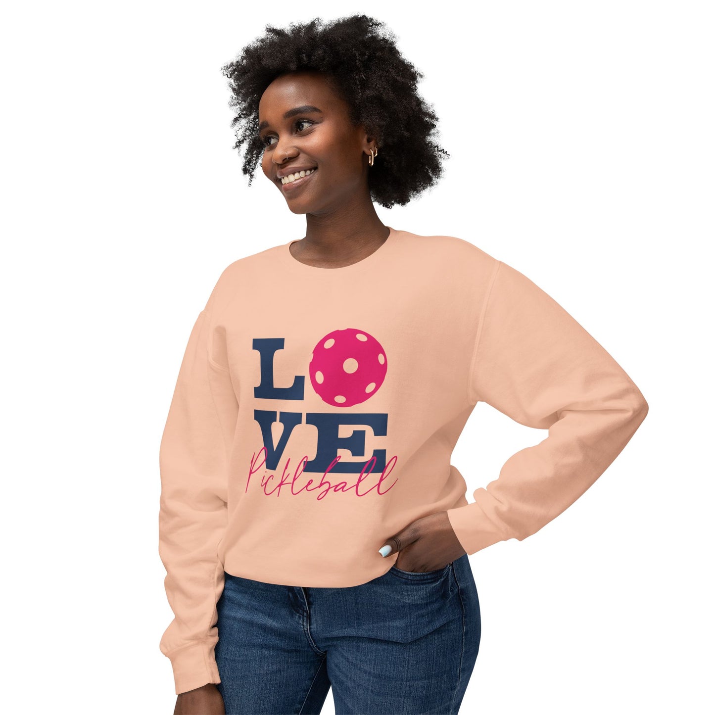 Love Pickleball I Unisex Lightweight Crewneck Sweatshirt