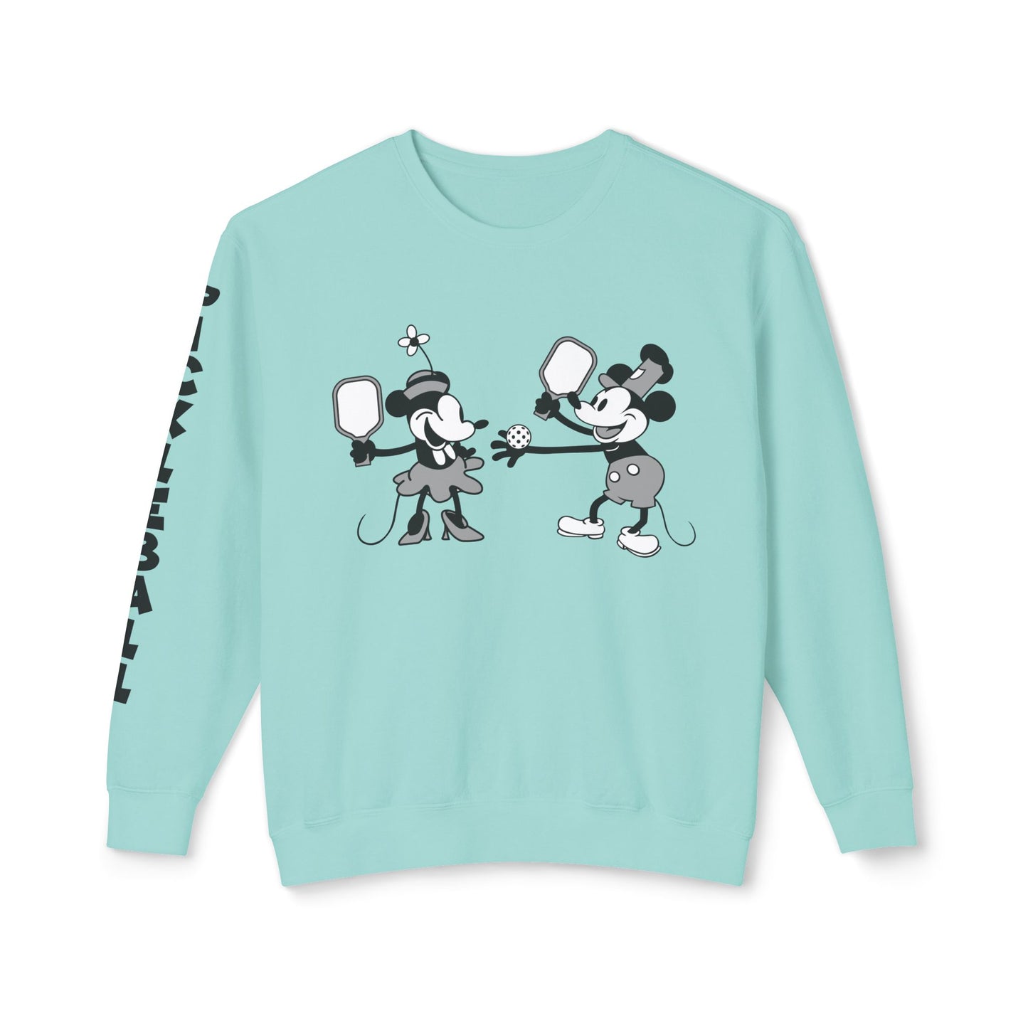 Steamboat Mickey Pickleball Game Unisex Lightweight Crewneck Sweatshirt