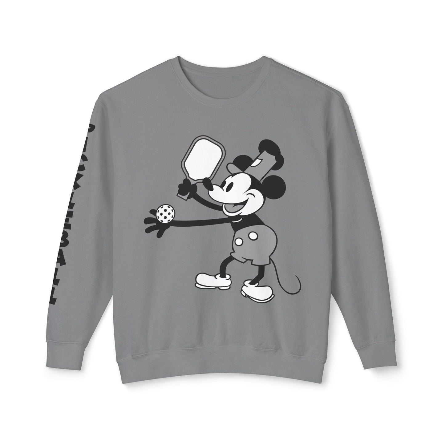 Steamboat Mickey Pickleball Unisex Lightweight Crewneck Sweatshirt