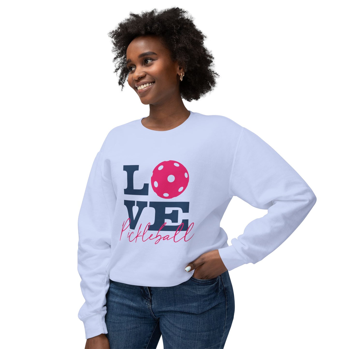Love Pickleball I Unisex Lightweight Crewneck Sweatshirt