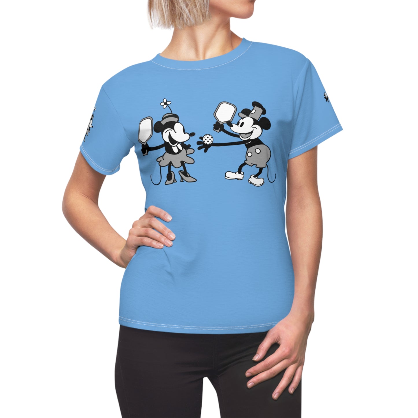 Steamboat Mickey Pickleball Game Blue Tee Shirt