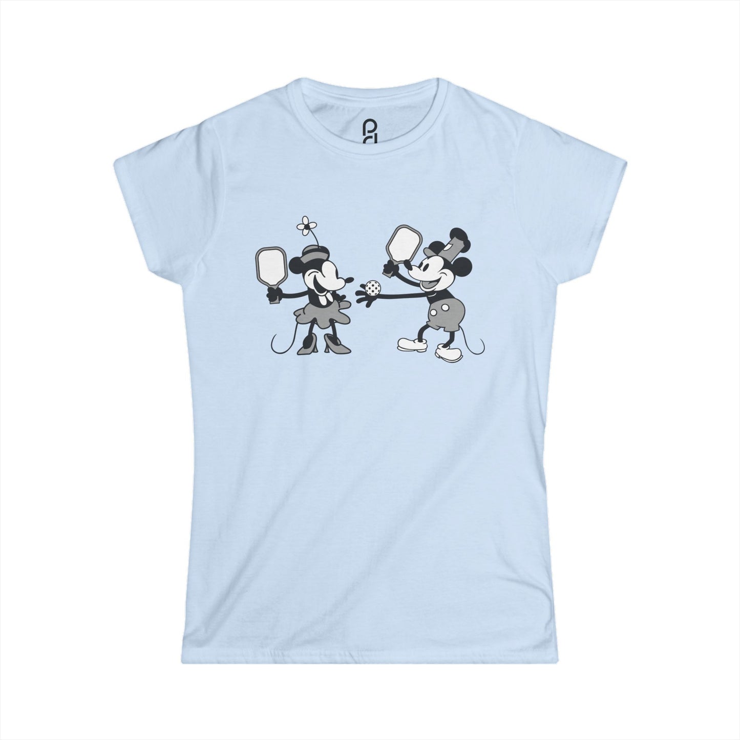 Steamboat Mickey Pickleball Game Women's Softstyle Tee