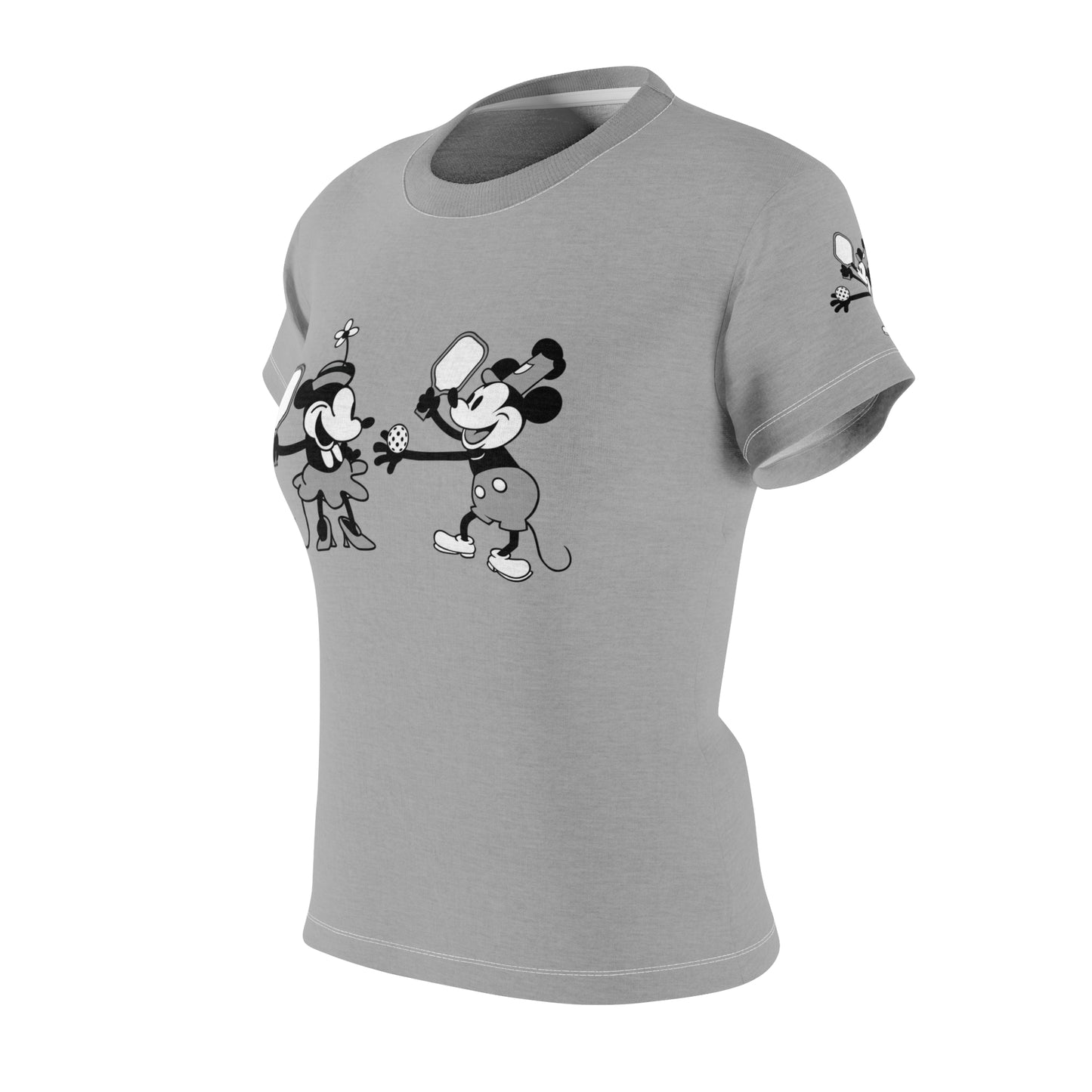 Steamboat Mickey Pickleball Game Gray Tee Shirt
