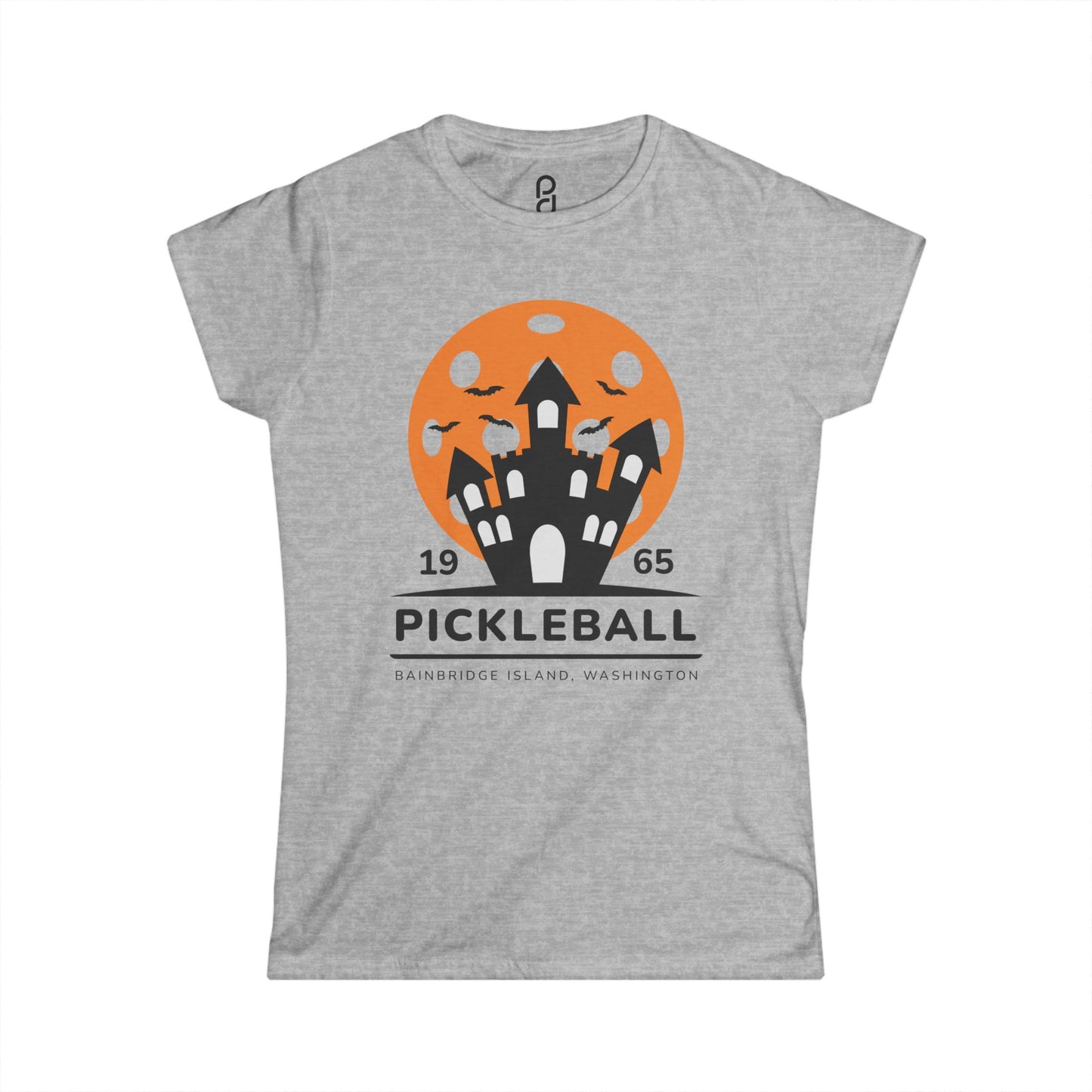 Pickleball Halloween Haunted House Women's Softstyle Tee