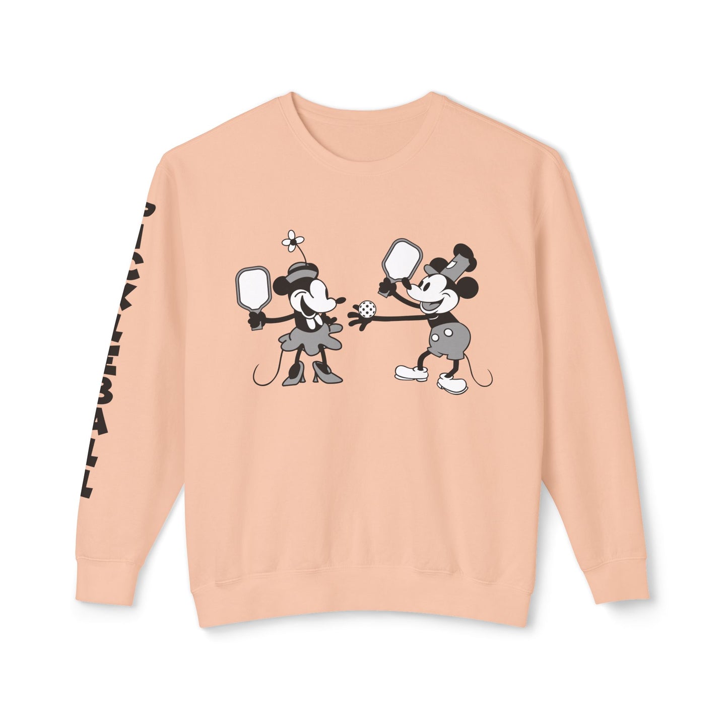 Steamboat Mickey Pickleball Game Unisex Lightweight Crewneck Sweatshirt