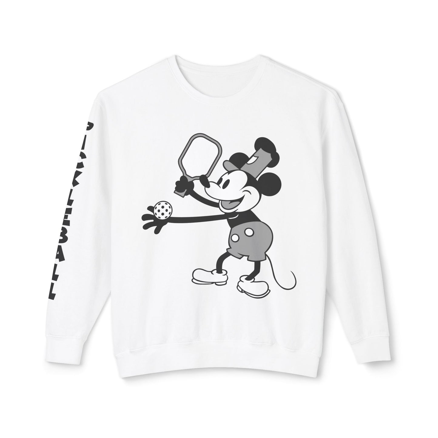 Steamboat Mickey Pickleball Unisex Lightweight Crewneck Sweatshirt
