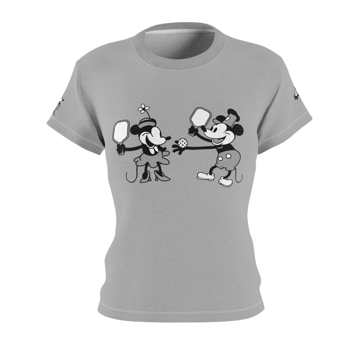 Steamboat Mickey Pickleball Game Gray Tee Shirt
