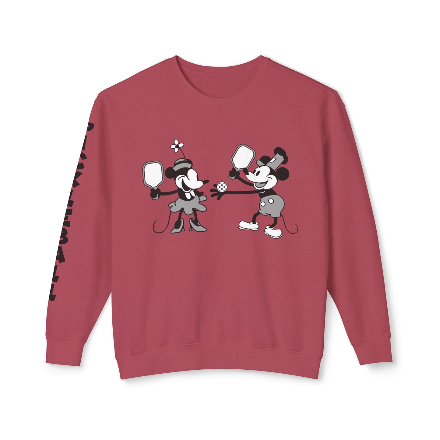 Steamboat Mickey Pickleball Game Unisex Lightweight Crewneck Sweatshirt