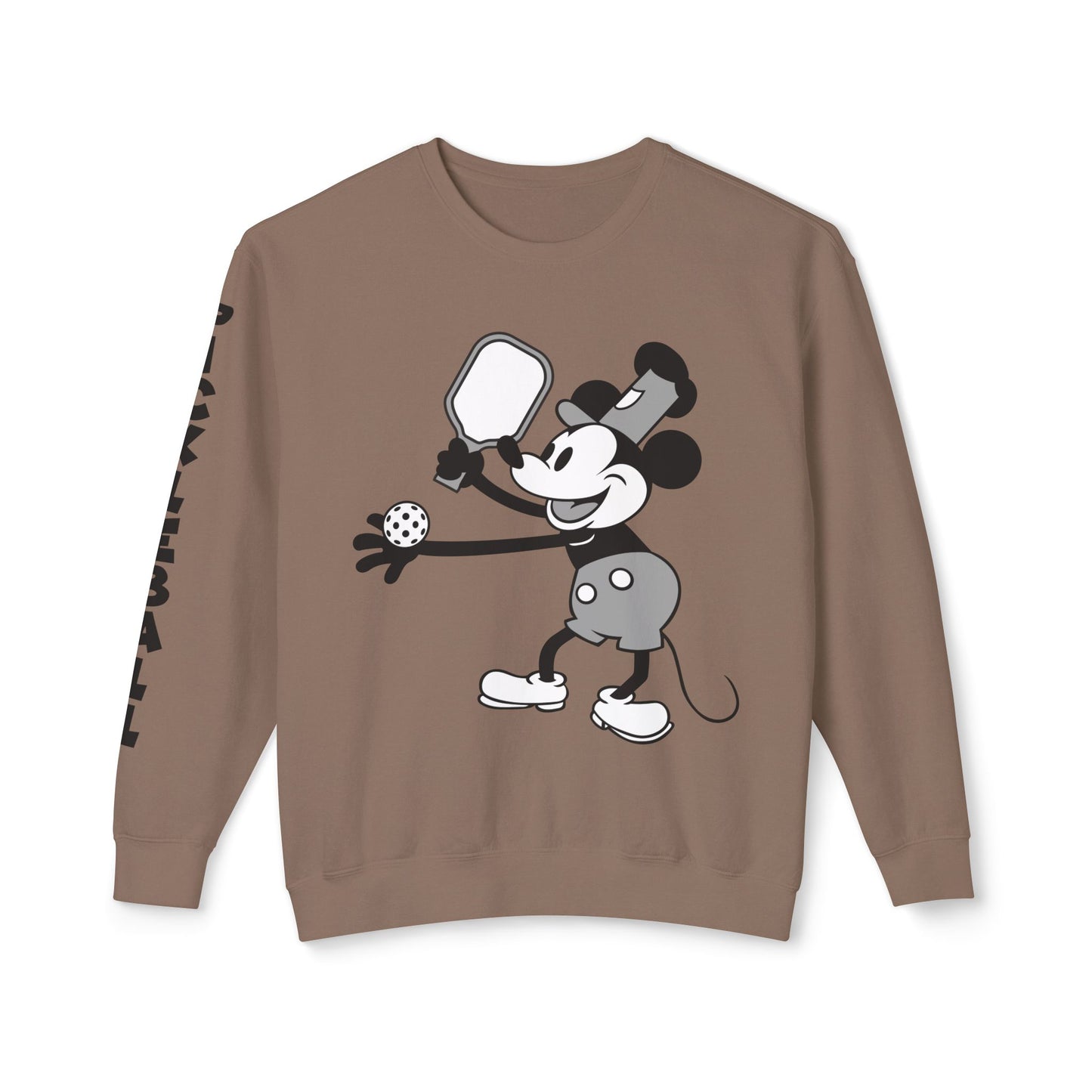 Steamboat Mickey Pickleball Unisex Lightweight Crewneck Sweatshirt