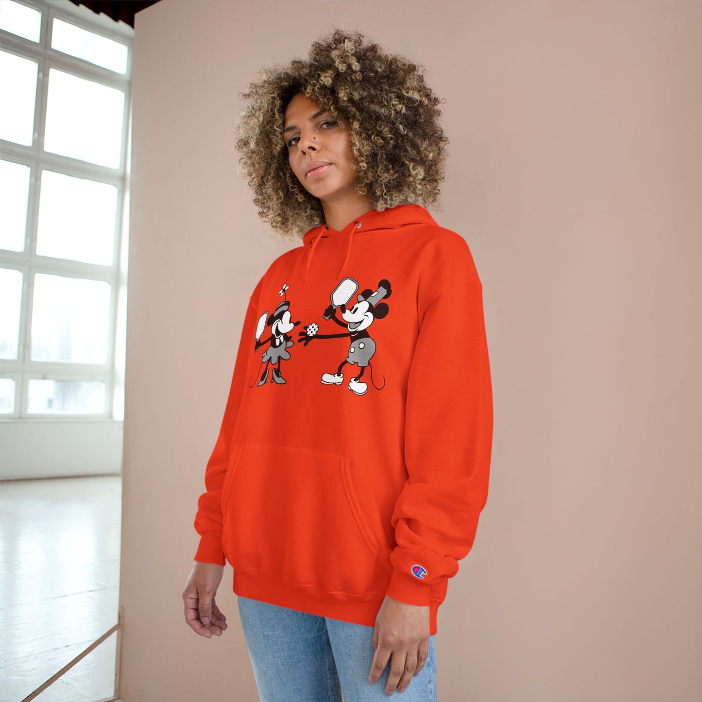 Steamboat Mickey Pickleball Game Unisex Champion Hoodie