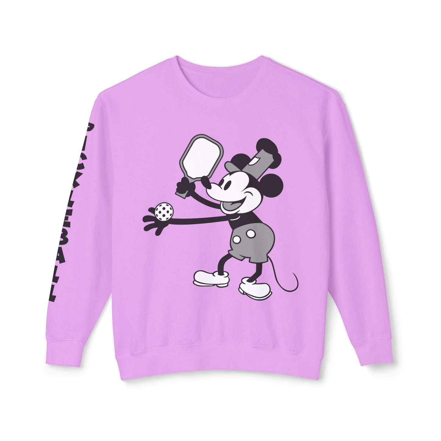 Steamboat Mickey Pickleball Unisex Lightweight Crewneck Sweatshirt