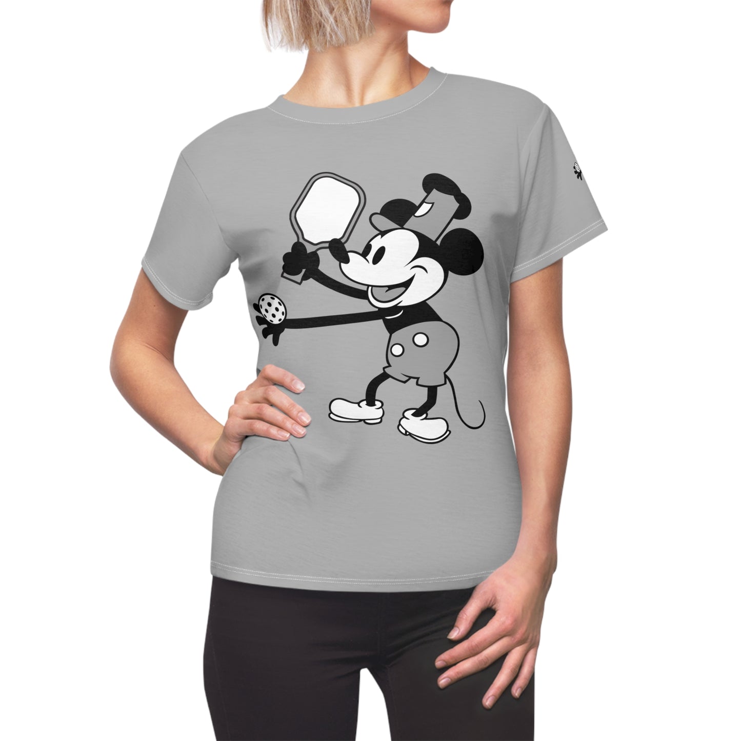 Steamboat Mickey Pickleball Gray Tee Shirt