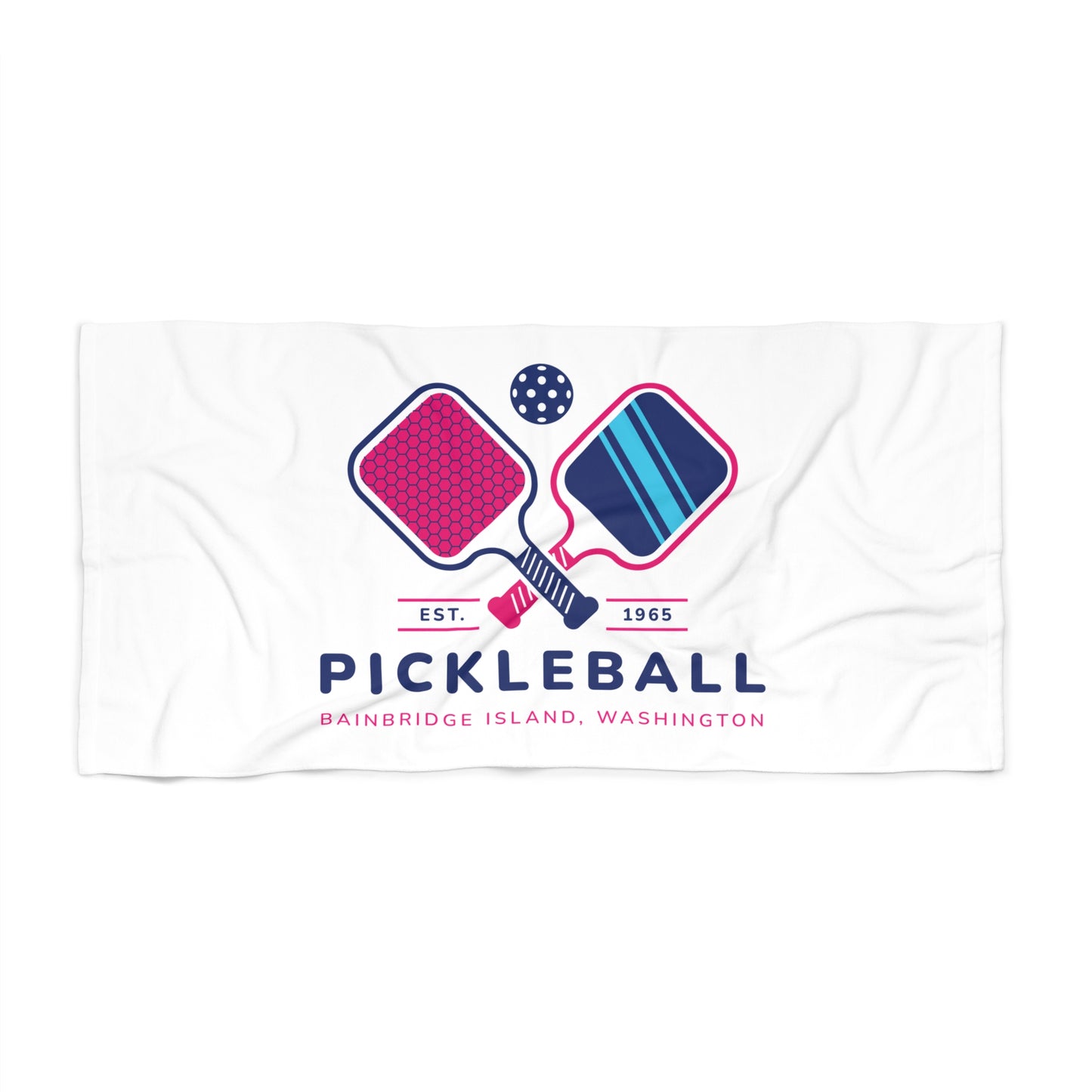 1965 Pickleball Double Paddles Beach Towel