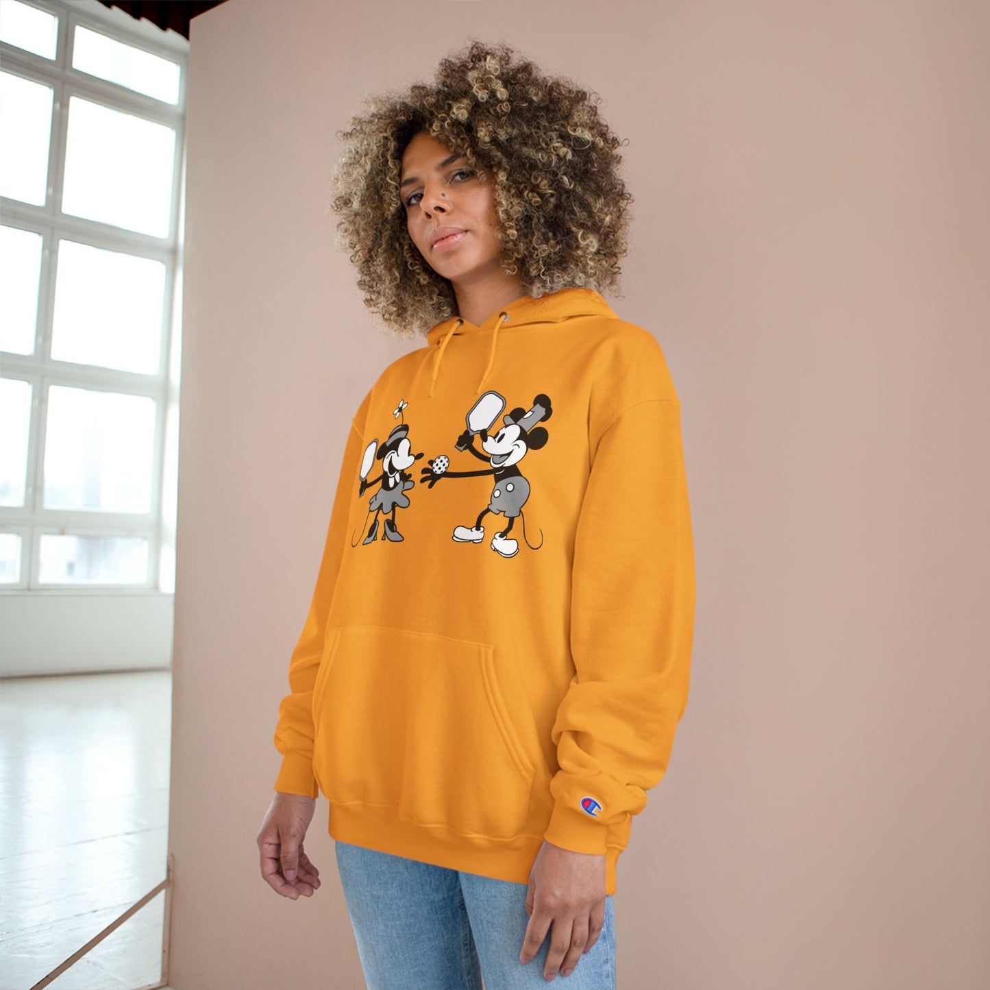 Steamboat Mickey Pickleball Game Unisex Champion Hoodie