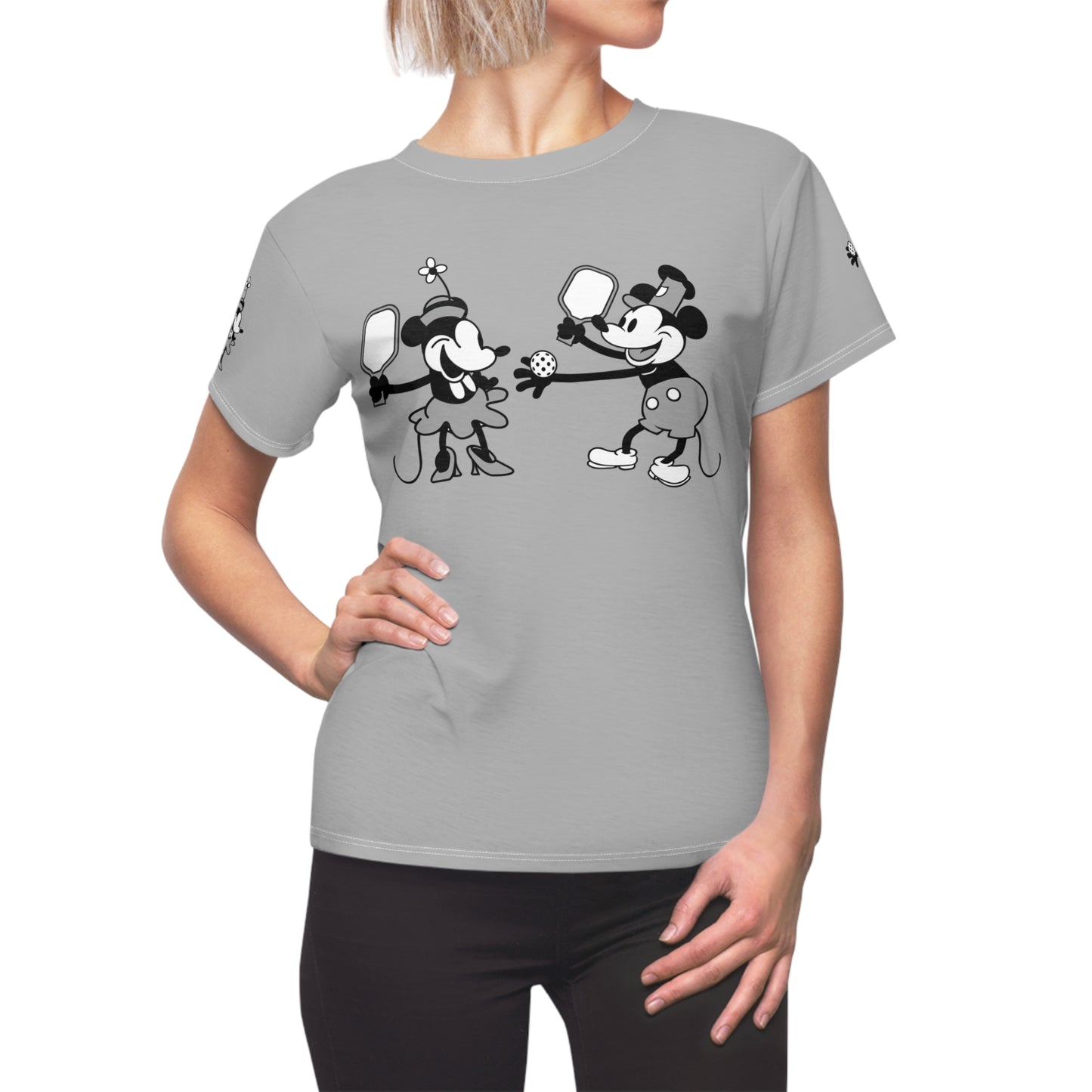 Steamboat Mickey Pickleball Game Gray Tee Shirt