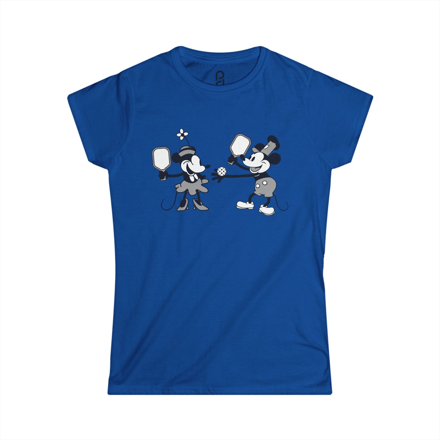 Steamboat Mickey Pickleball Game Women's Softstyle Tee