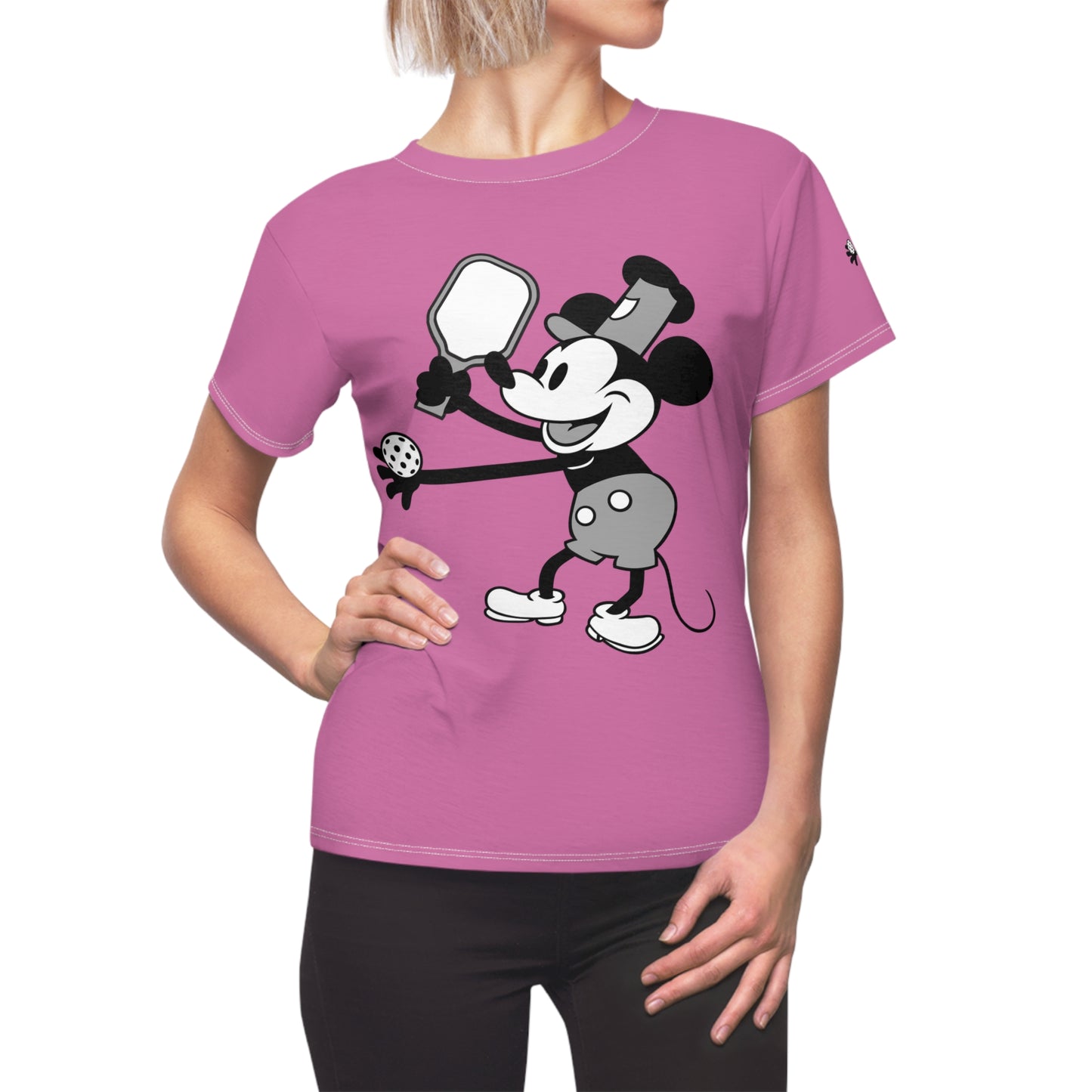 Steamboat Mickey Pickleball Pink Tee Shirt